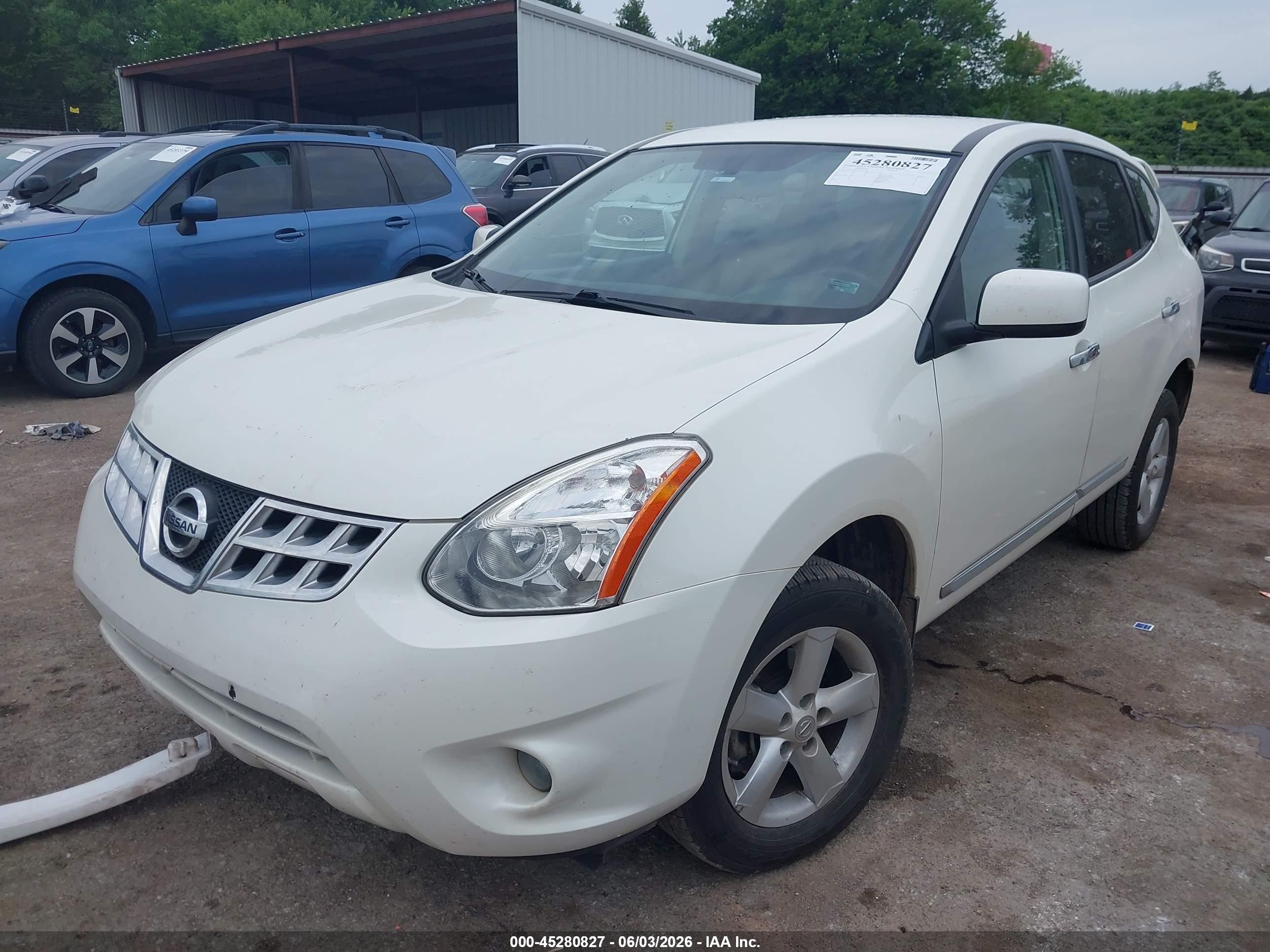 2013 Nissan Rogue S White vin: JN8AS5MV3DW620995