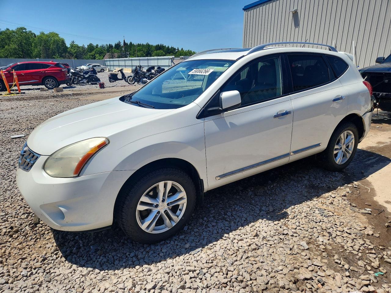 2013 Nissan Rogue S White vin: JN8AS5MV3DW622844