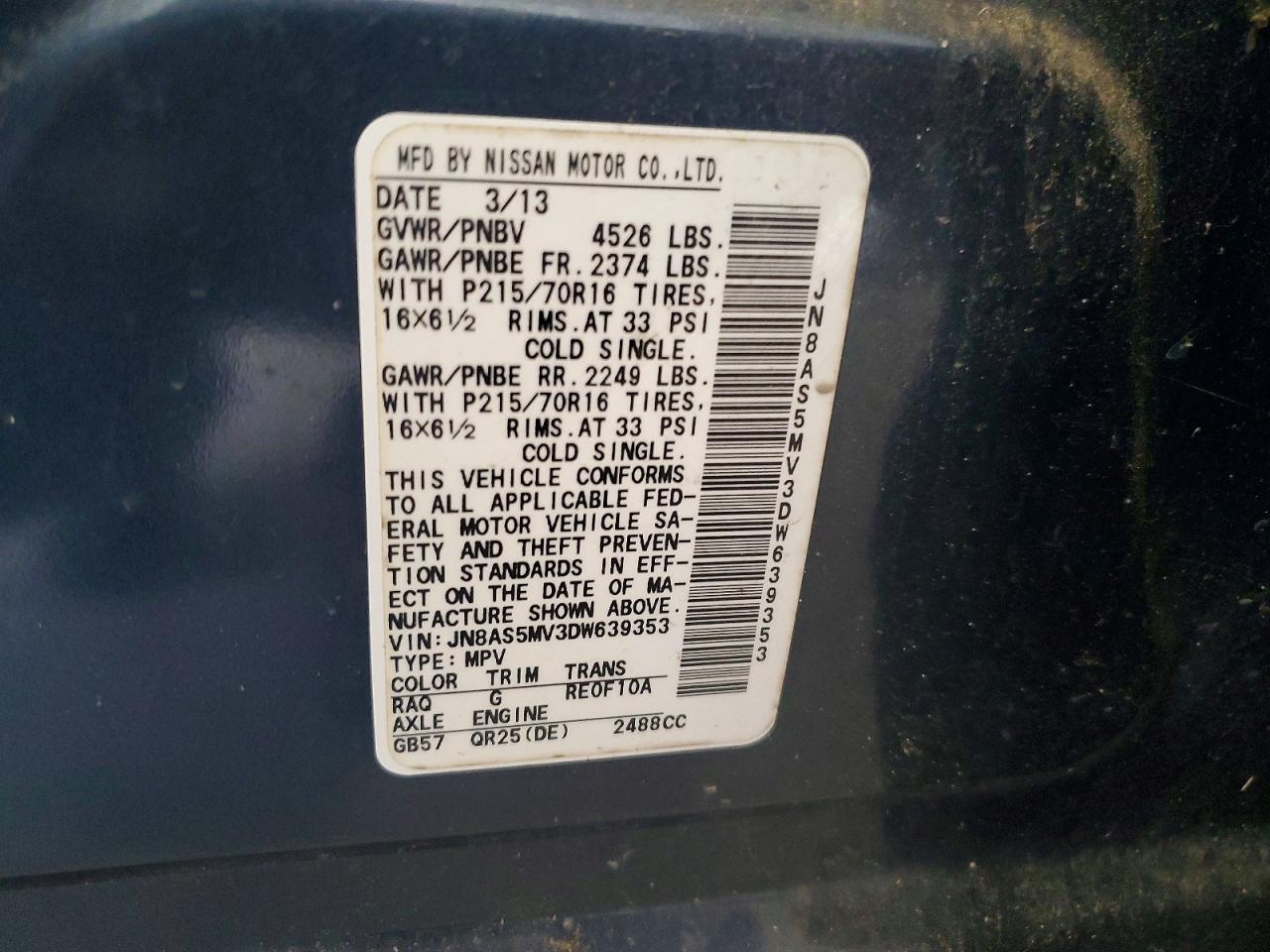 2013 Nissan Rogue S Gray vin: JN8AS5MV3DW639353