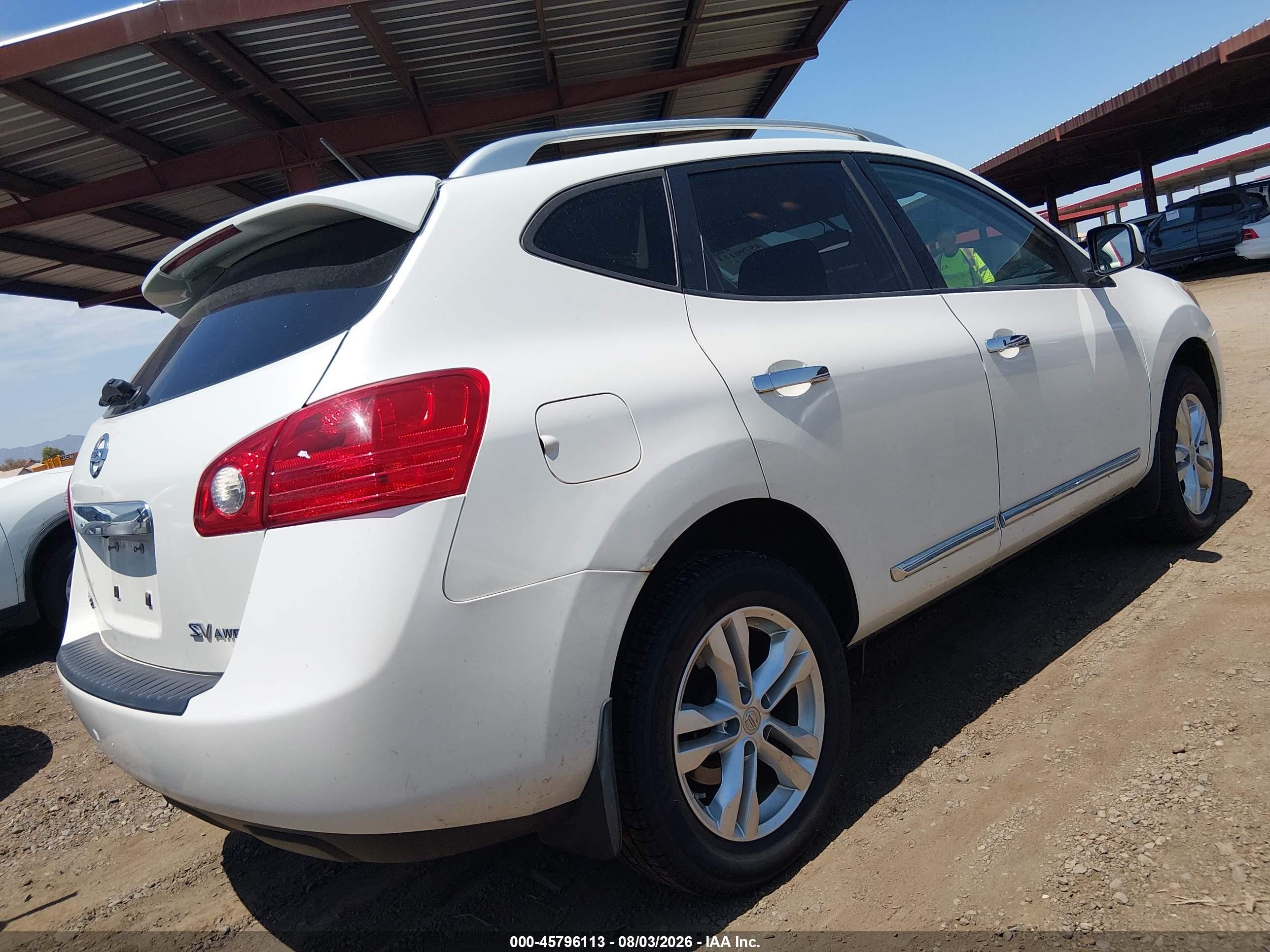 2013 Nissan Rogue Sv White vin: JN8AS5MV3DW653320