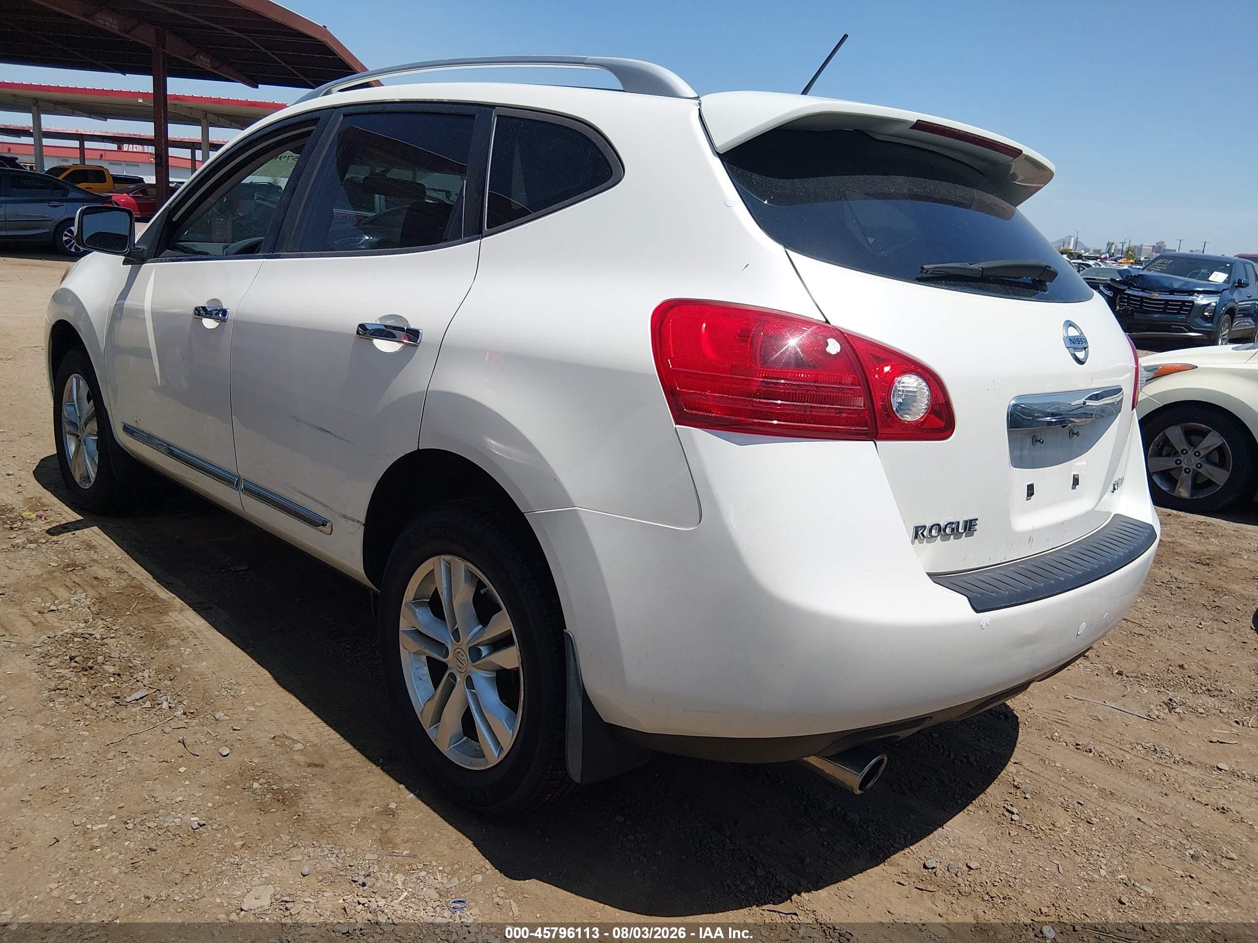 2013 Nissan Rogue Sv White vin: JN8AS5MV3DW653320