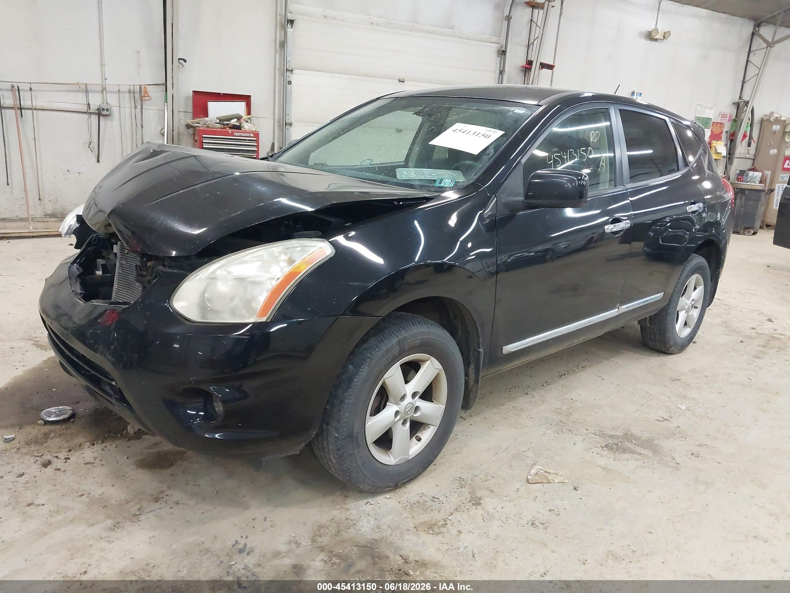 2013 Nissan Rogue S Black vin: JN8AS5MV3DW653592