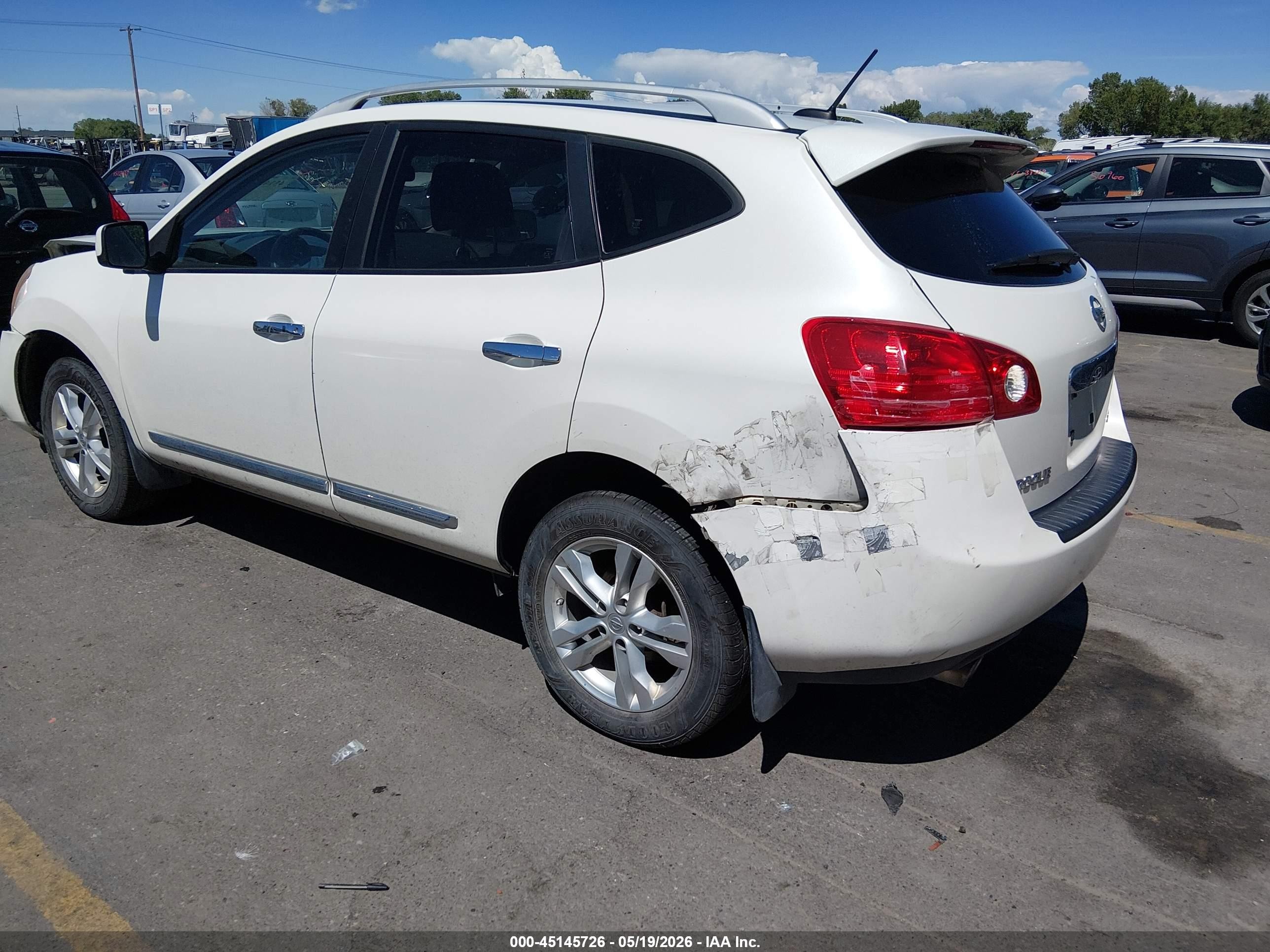 2013 Nissan Rogue S/sv White vin: JN8AS5MV3DW656265