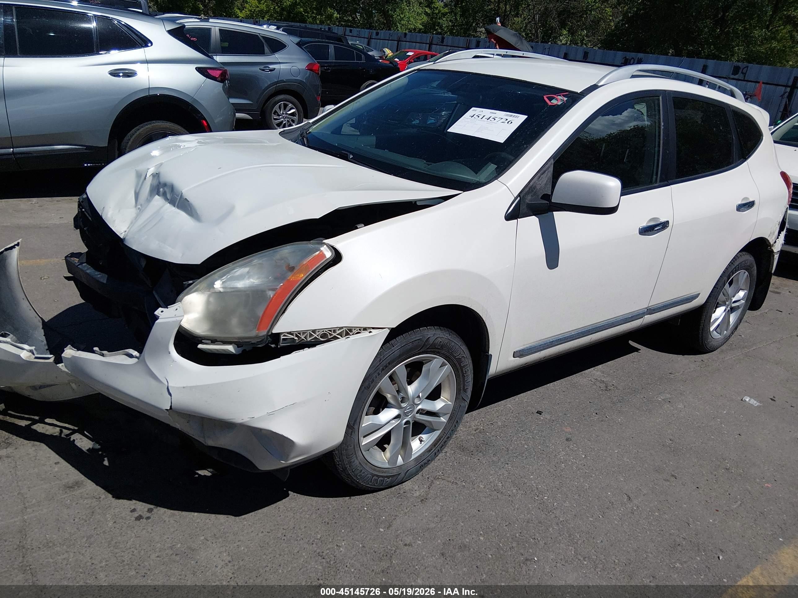 2013 Nissan Rogue S/sv White vin: JN8AS5MV3DW656265