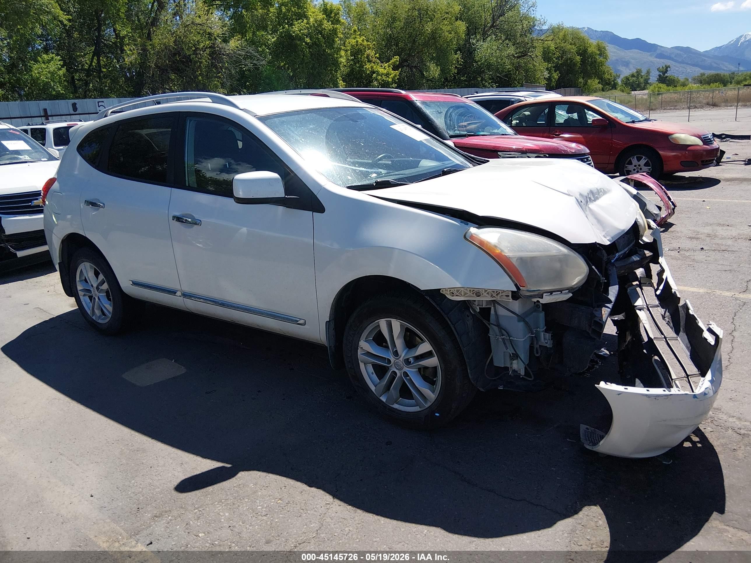 2013 Nissan Rogue S/sv White vin: JN8AS5MV3DW656265