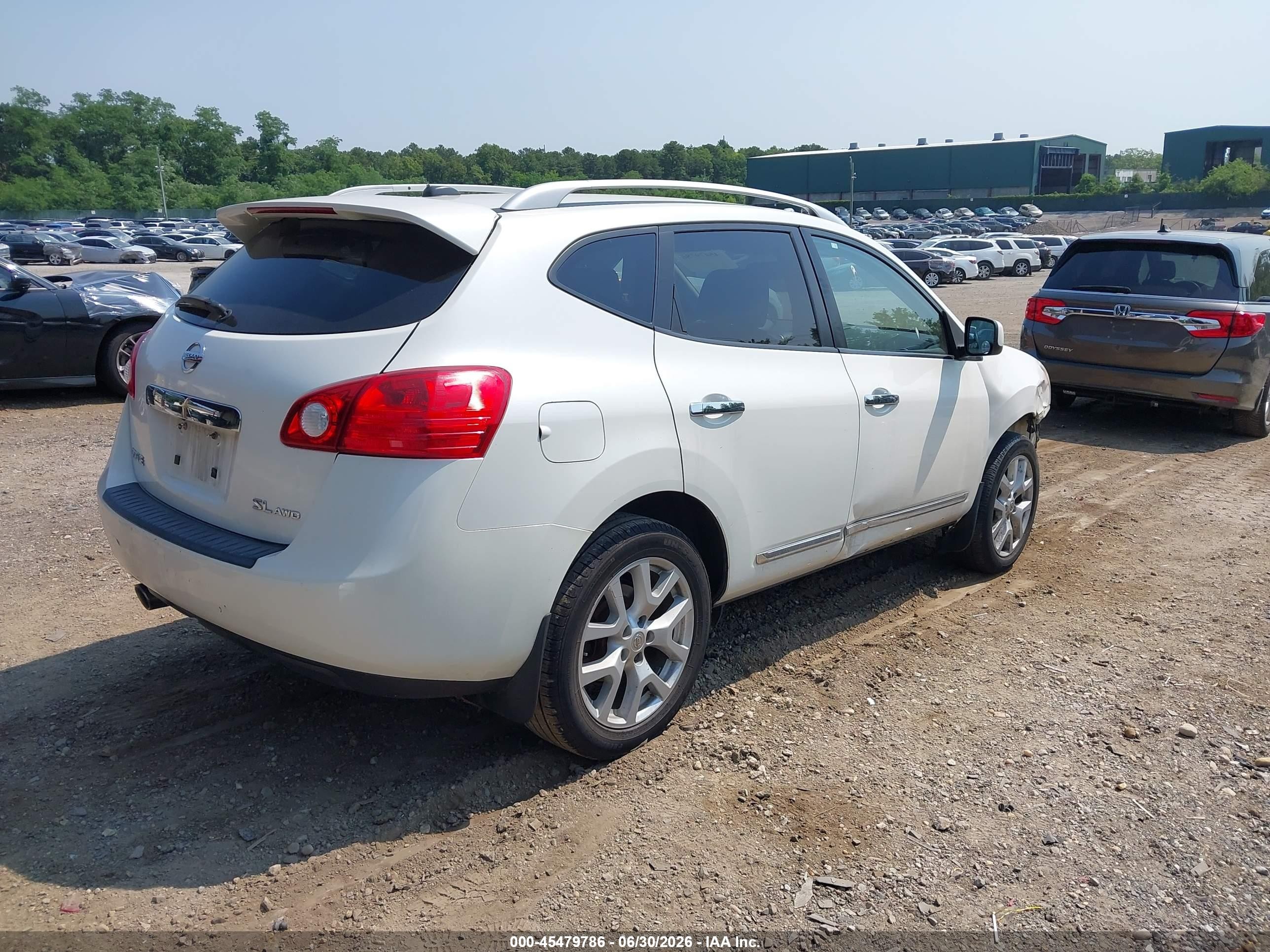 2011 Nissan Rogue Sv White vin: JN8AS5MV4BW287297