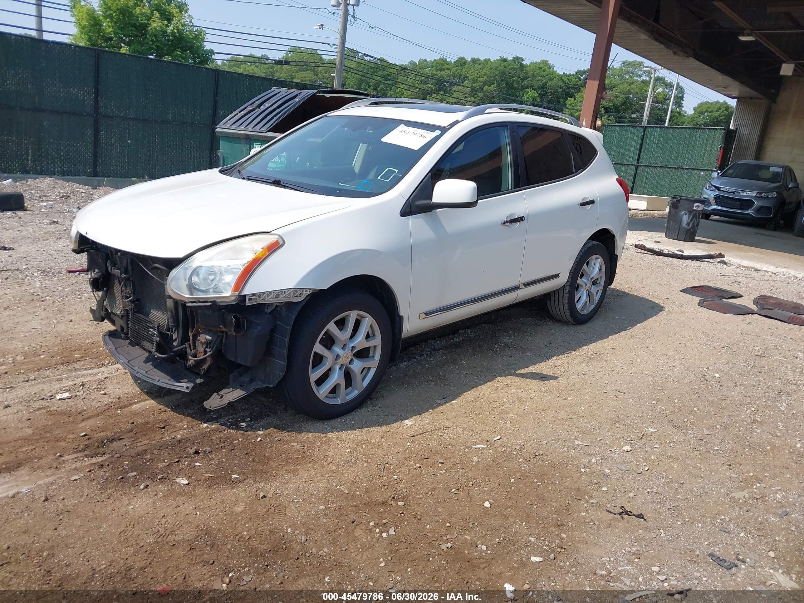 2011 Nissan Rogue Sv White vin: JN8AS5MV4BW287297