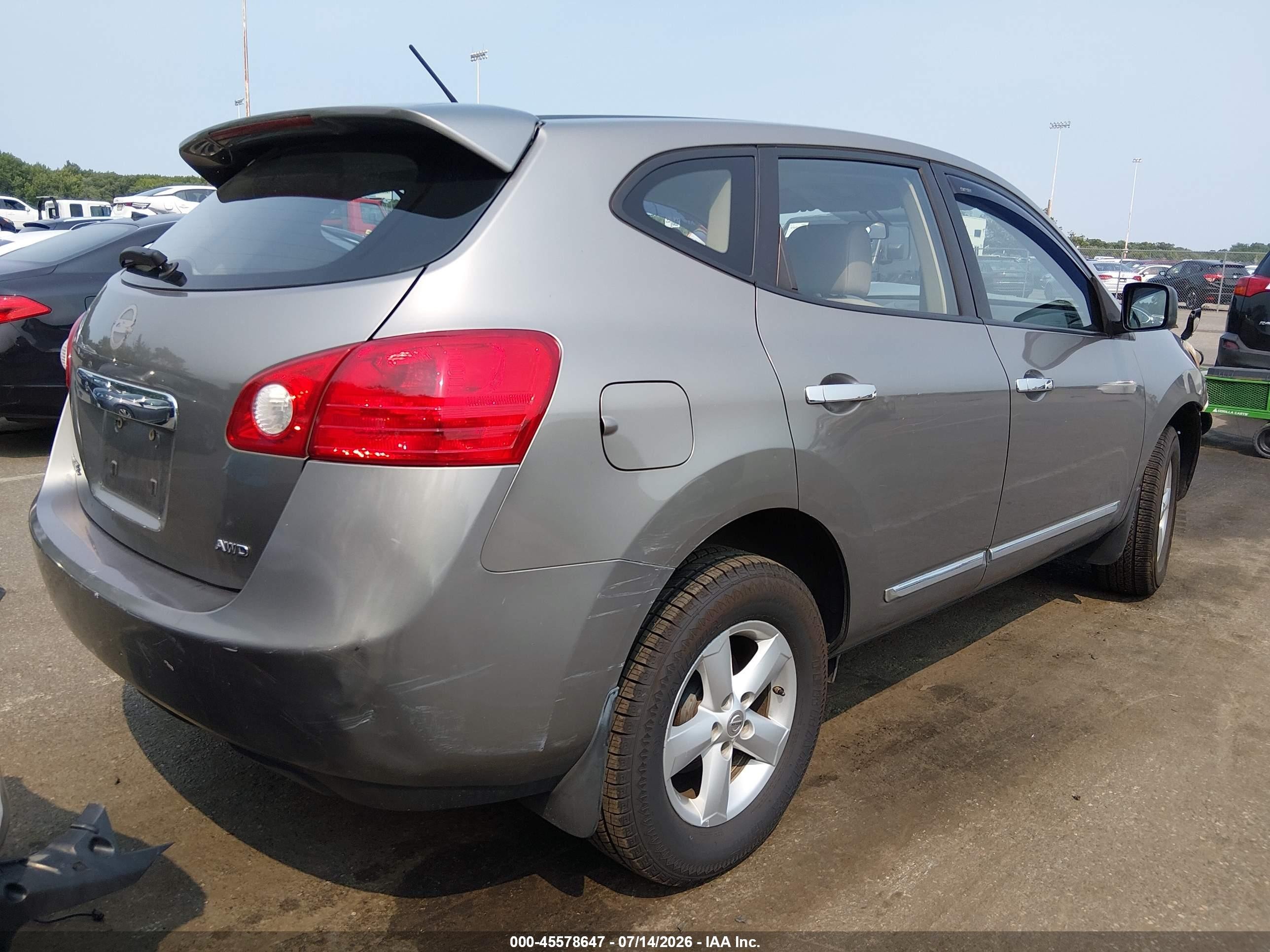 2012 Nissan Rogue S Gray vin: JN8AS5MV4CW362727