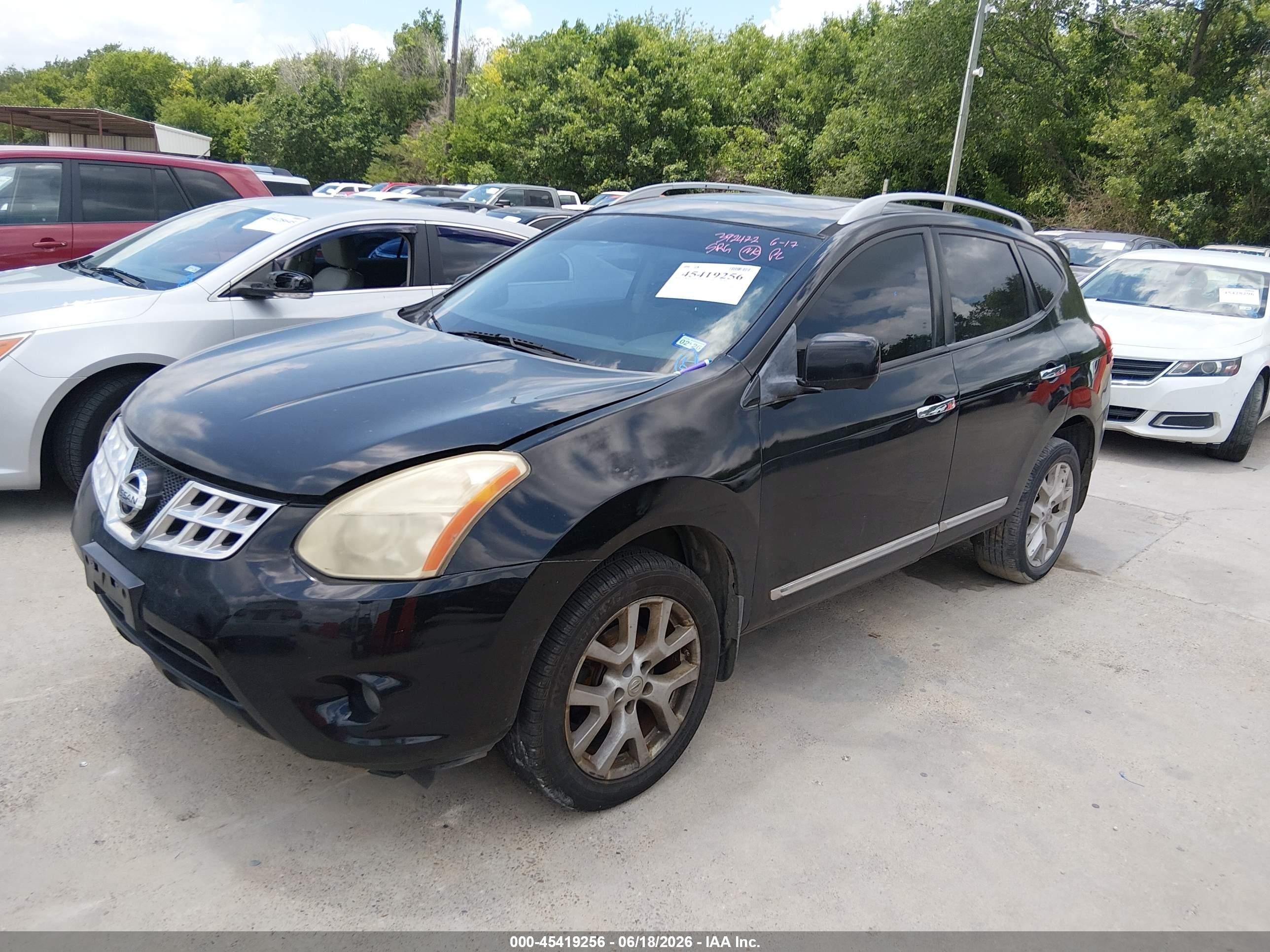 2012 Nissan Rogue Sv W/sl Pkg Black vin: JN8AS5MV4CW392472