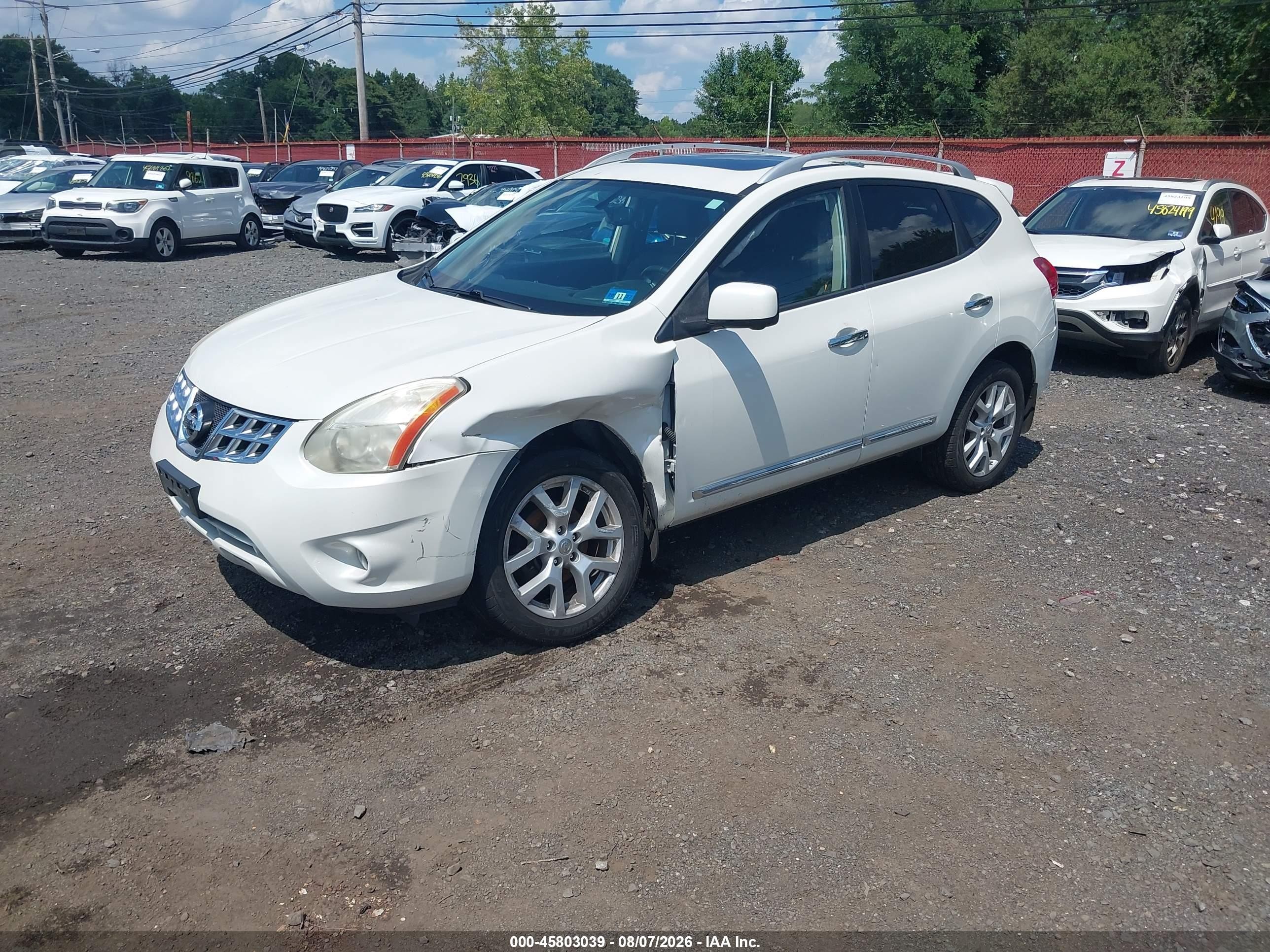 2012 Nissan Rogue Sv W/sl Pkg White vin: JN8AS5MV4CW404149