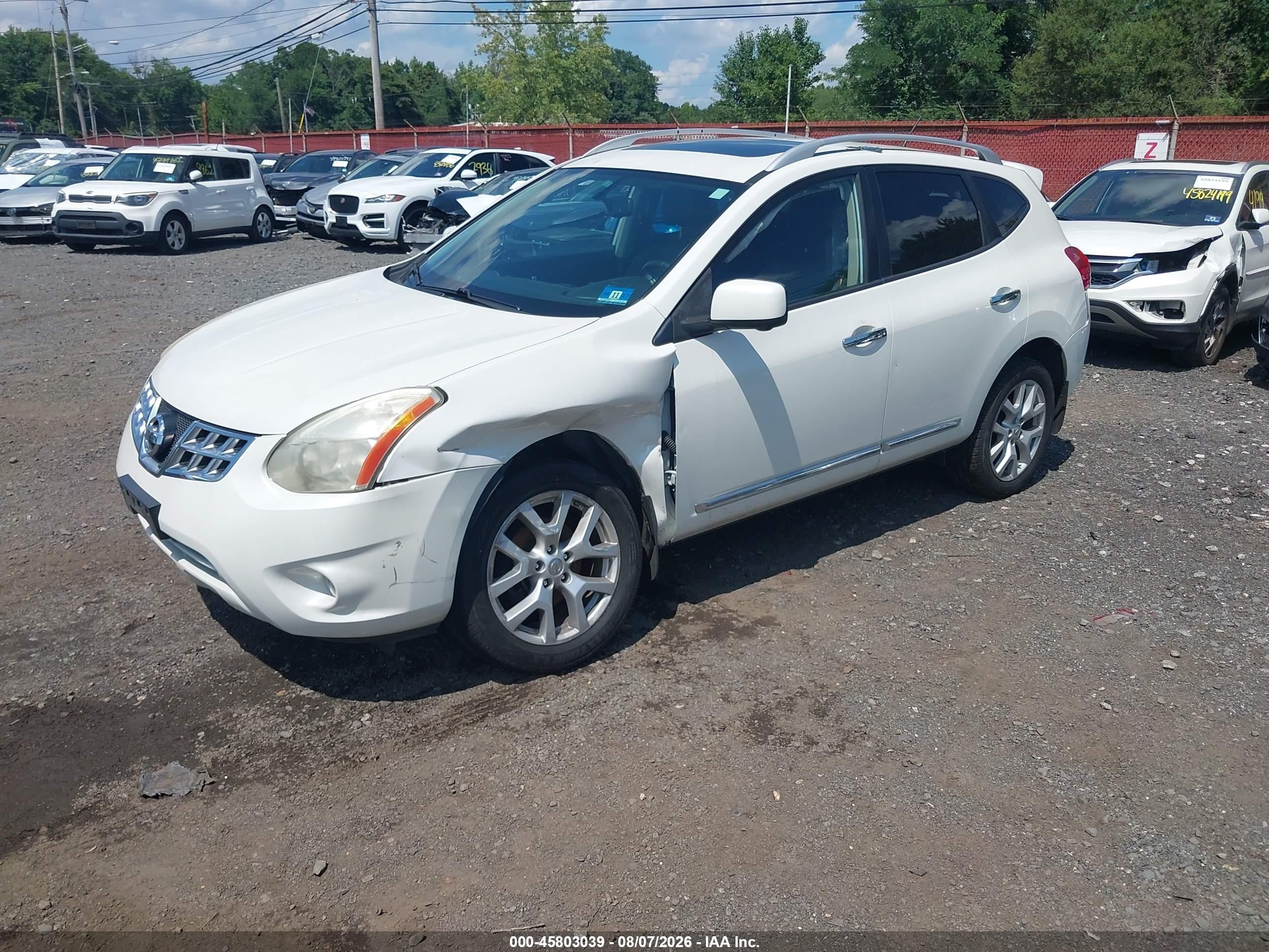 2012 Nissan Rogue Sv W/sl Pkg White vin: JN8AS5MV4CW404149