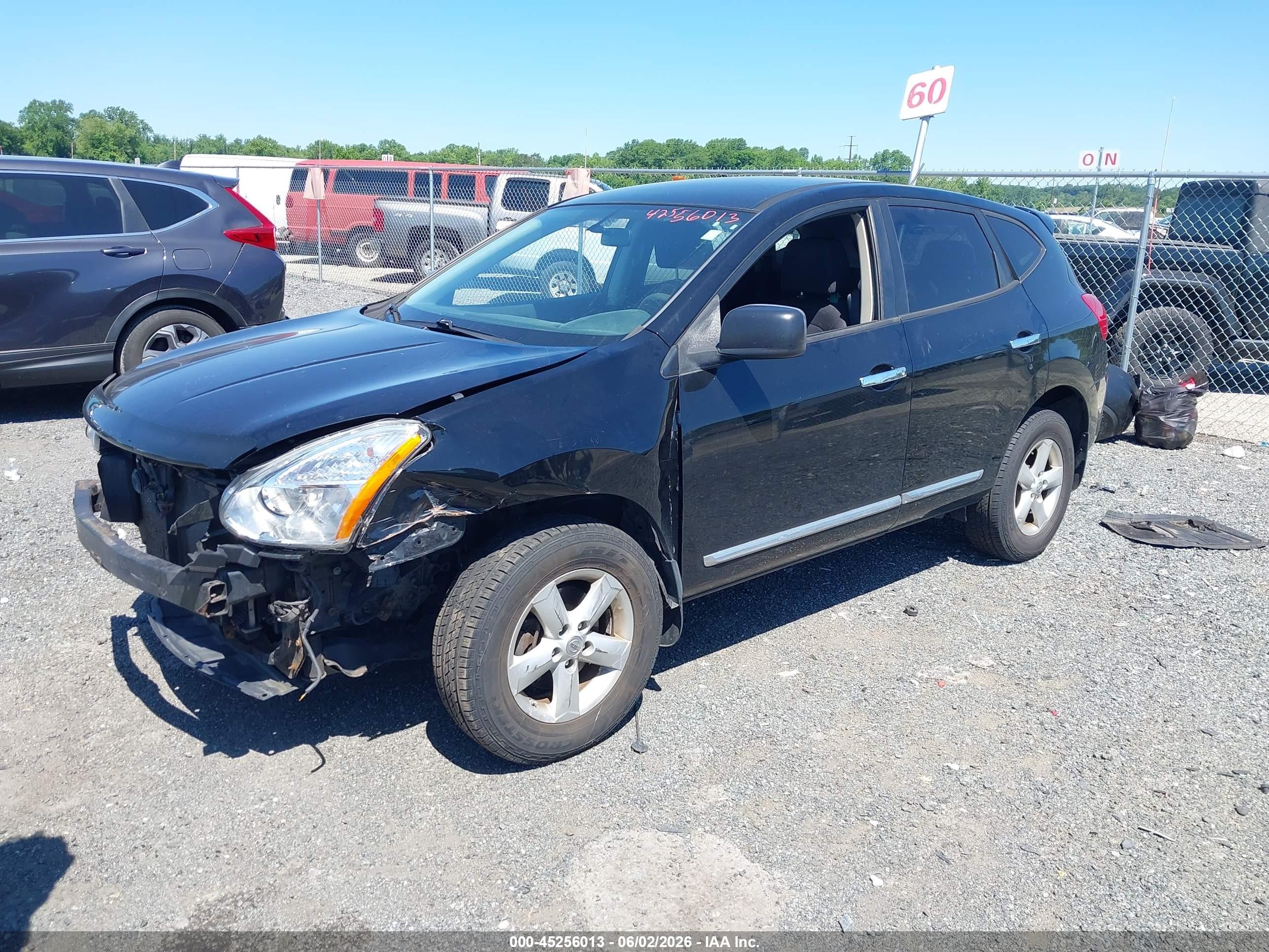 2012 Nissan Rogue S Black vin: JN8AS5MV4CW703415