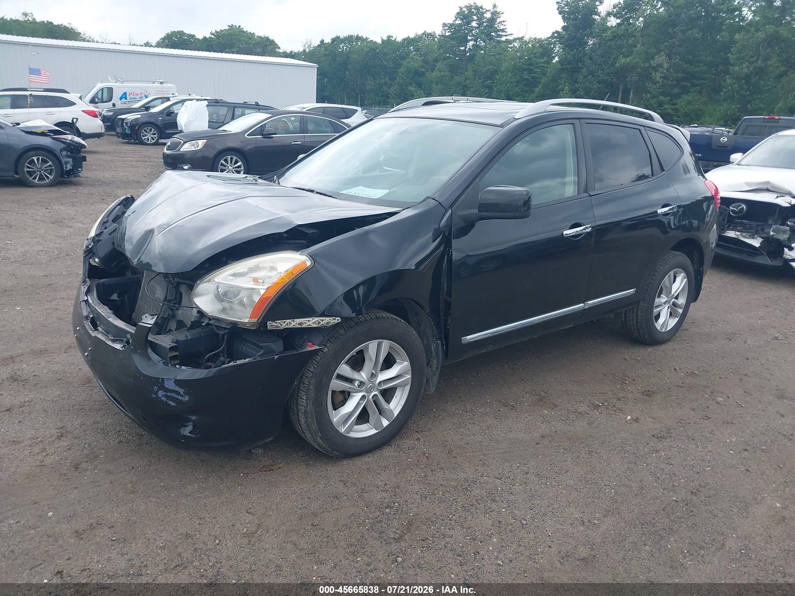 2012 Nissan Rogue Sv Черный vin: JN8AS5MV4CW718951