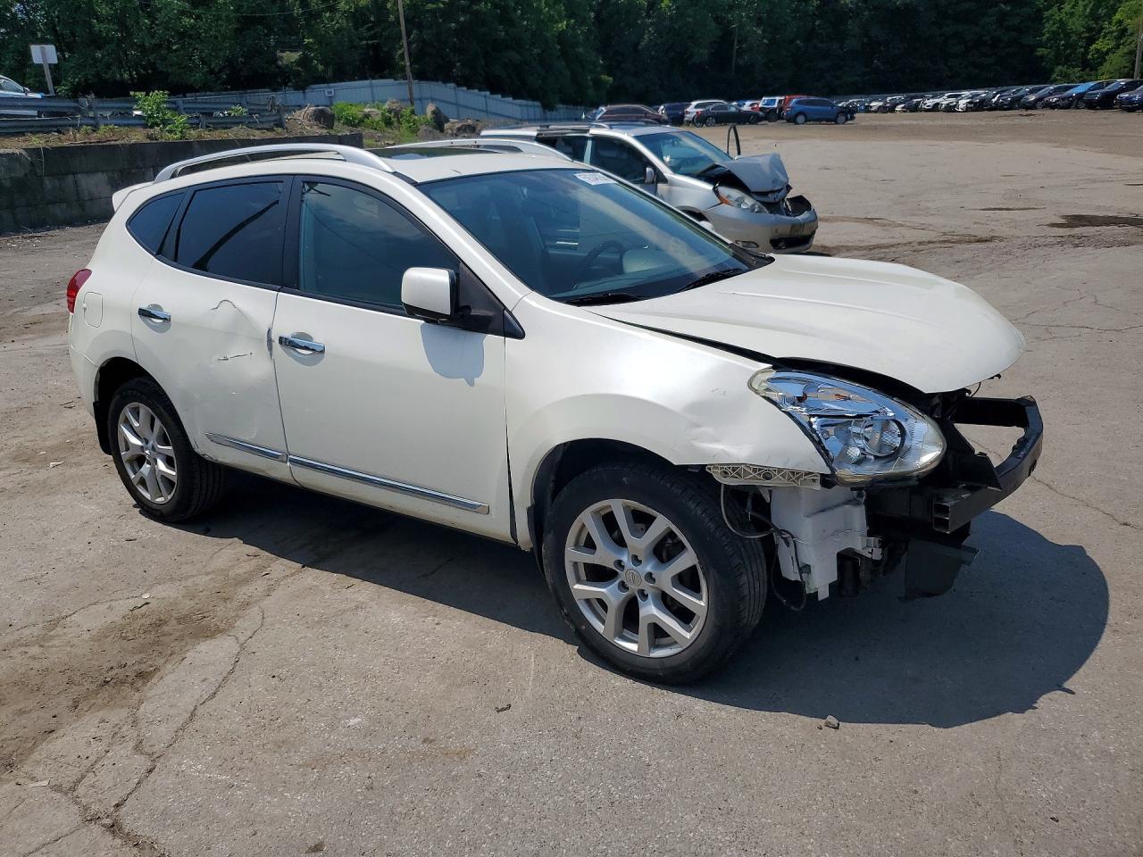 2013 Nissan Rogue S White vin: JN8AS5MV4DW108145