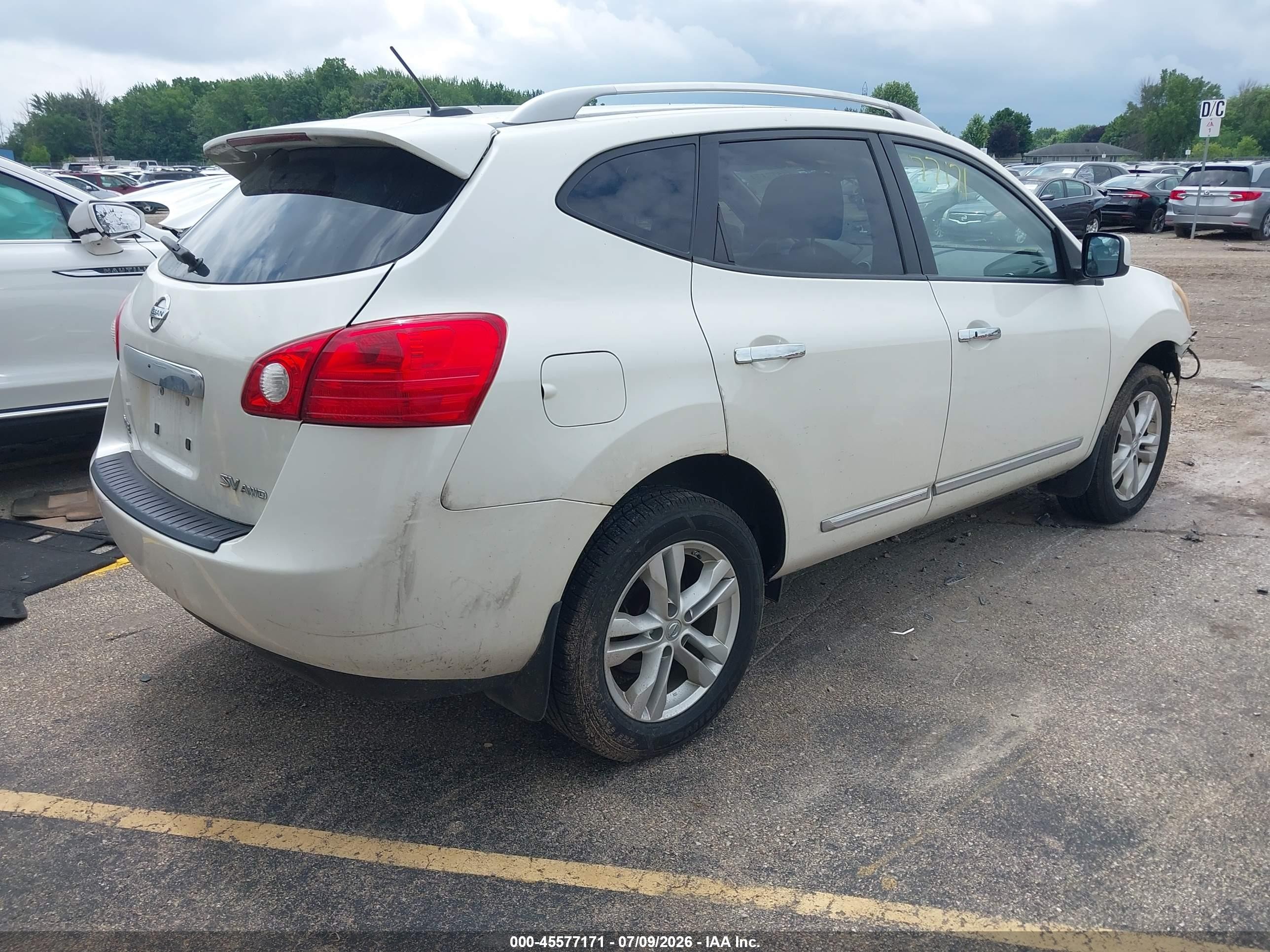 2013 Nissan Rogue Sv White vin: JN8AS5MV4DW111028