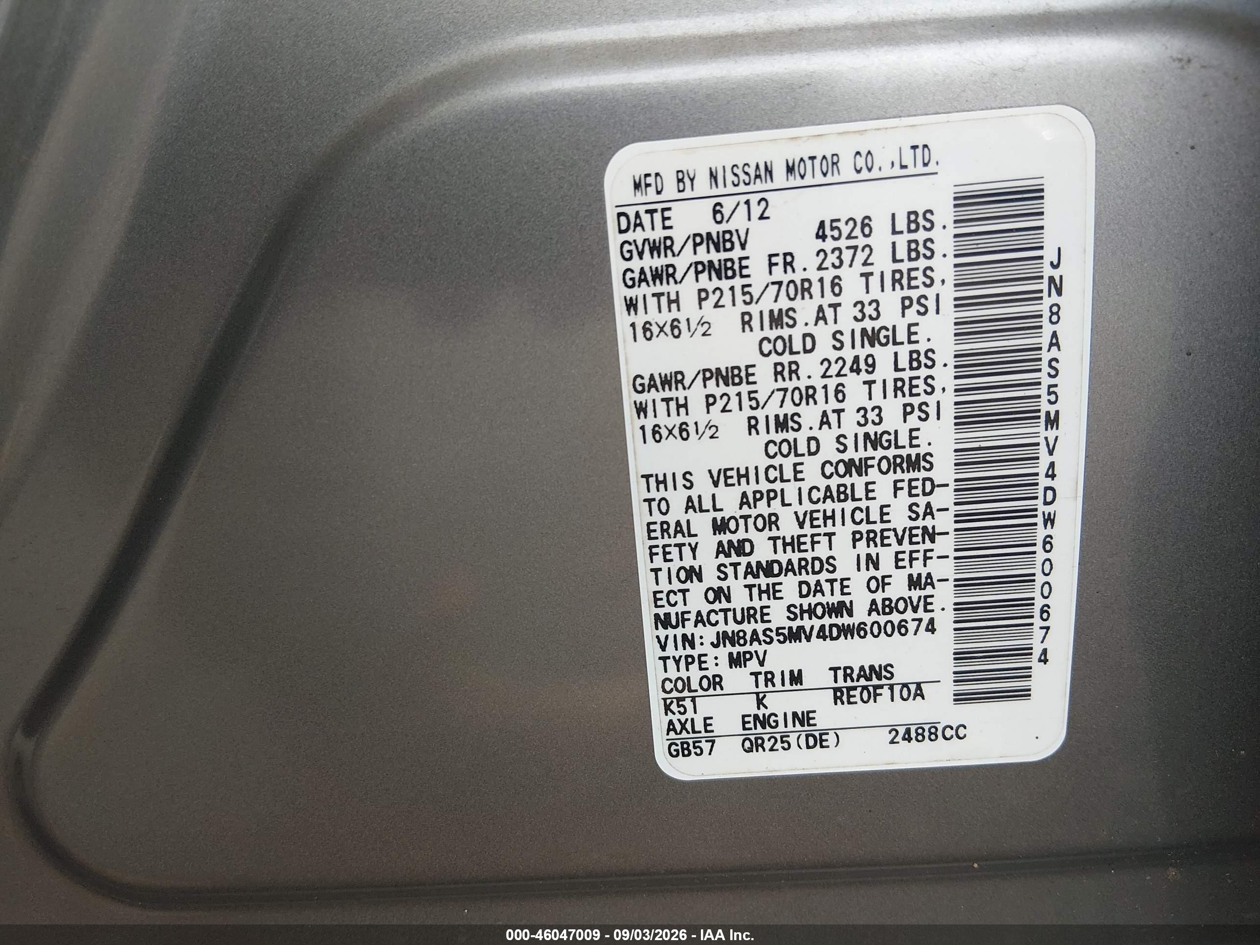 2013 Nissan Rogue S Gray vin: JN8AS5MV4DW600674