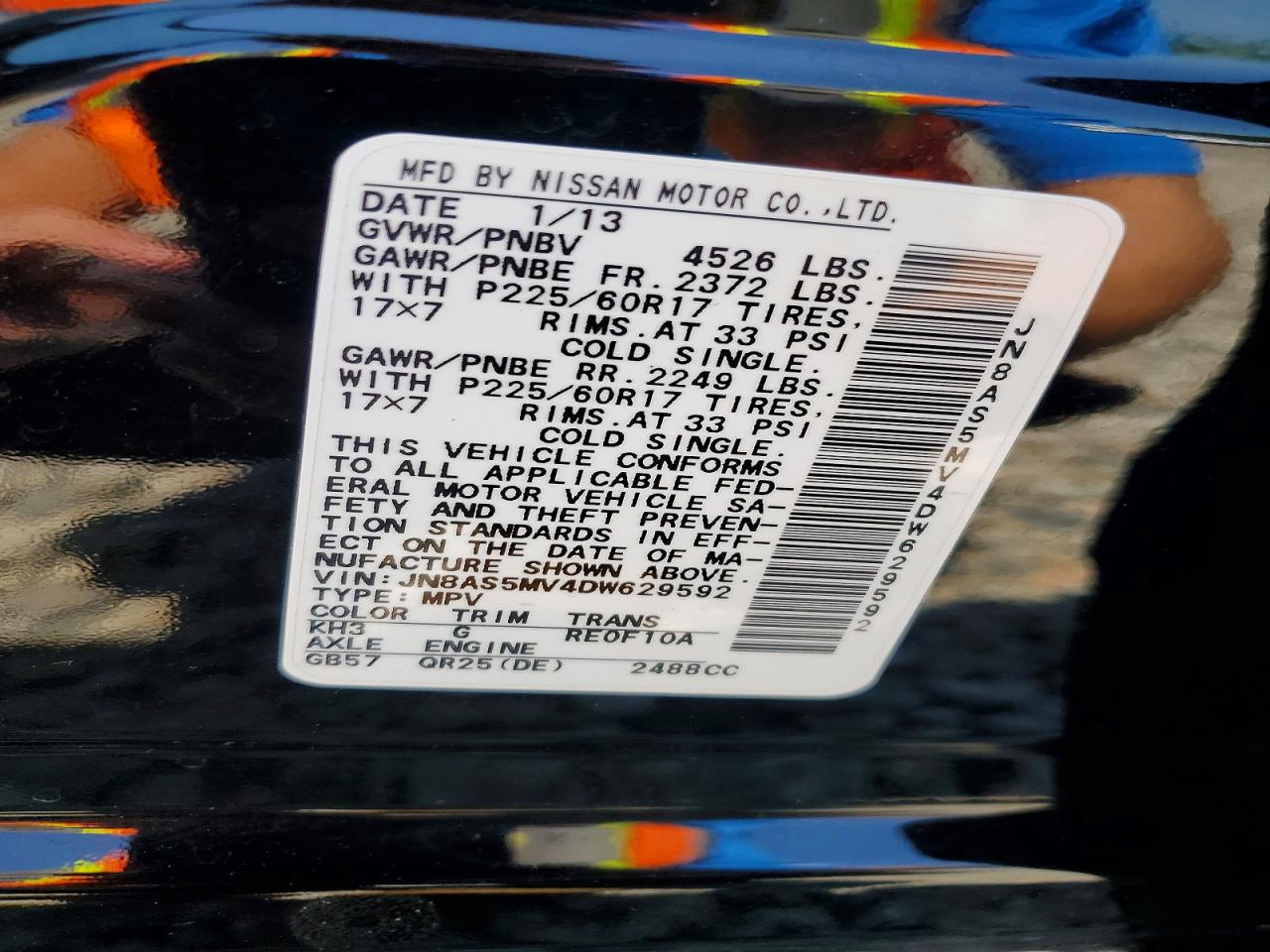 2013 Nissan Rogue S Black vin: JN8AS5MV4DW629592