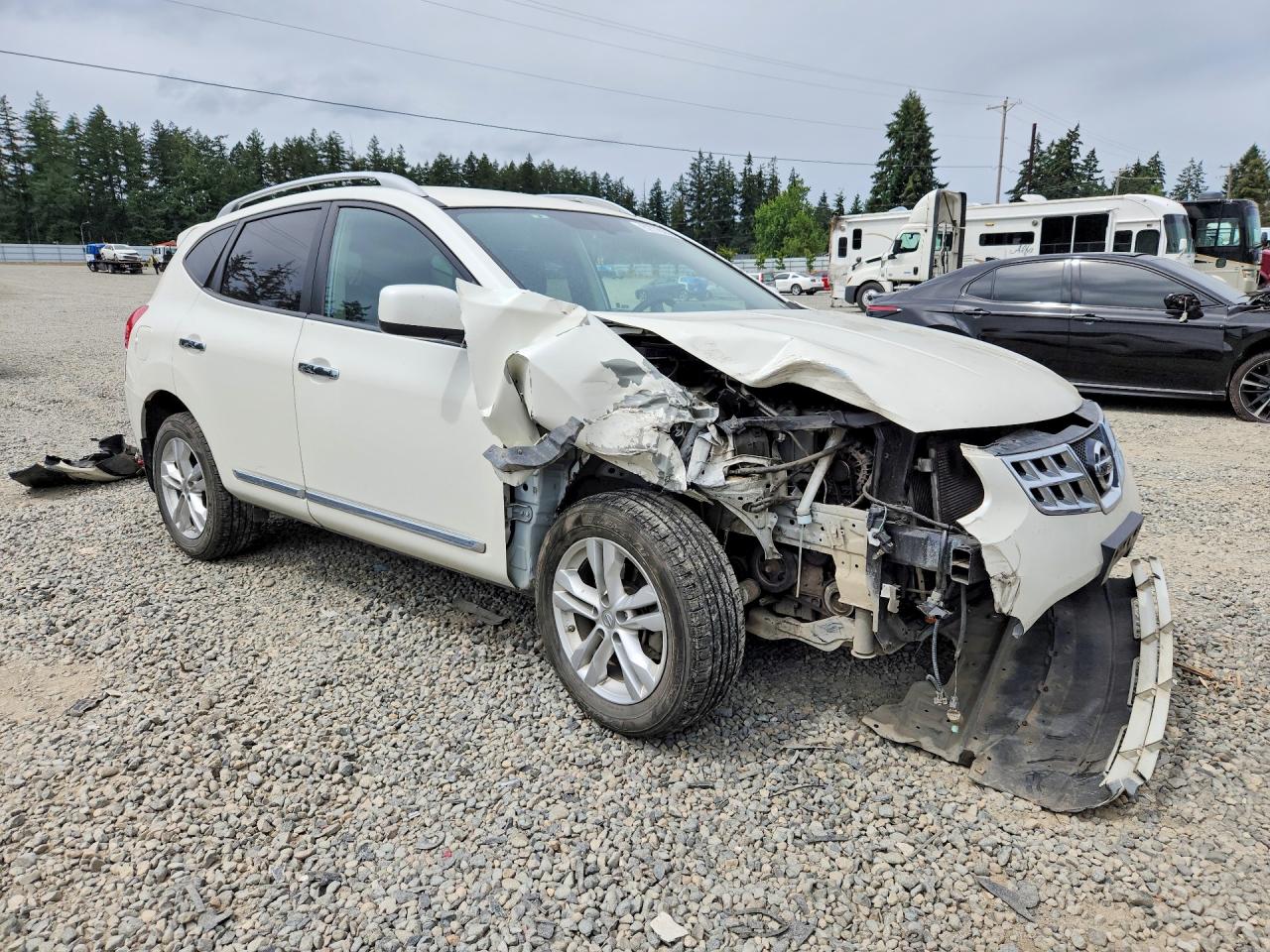 2013 Nissan Rogue S White vin: JN8AS5MV4DW647154