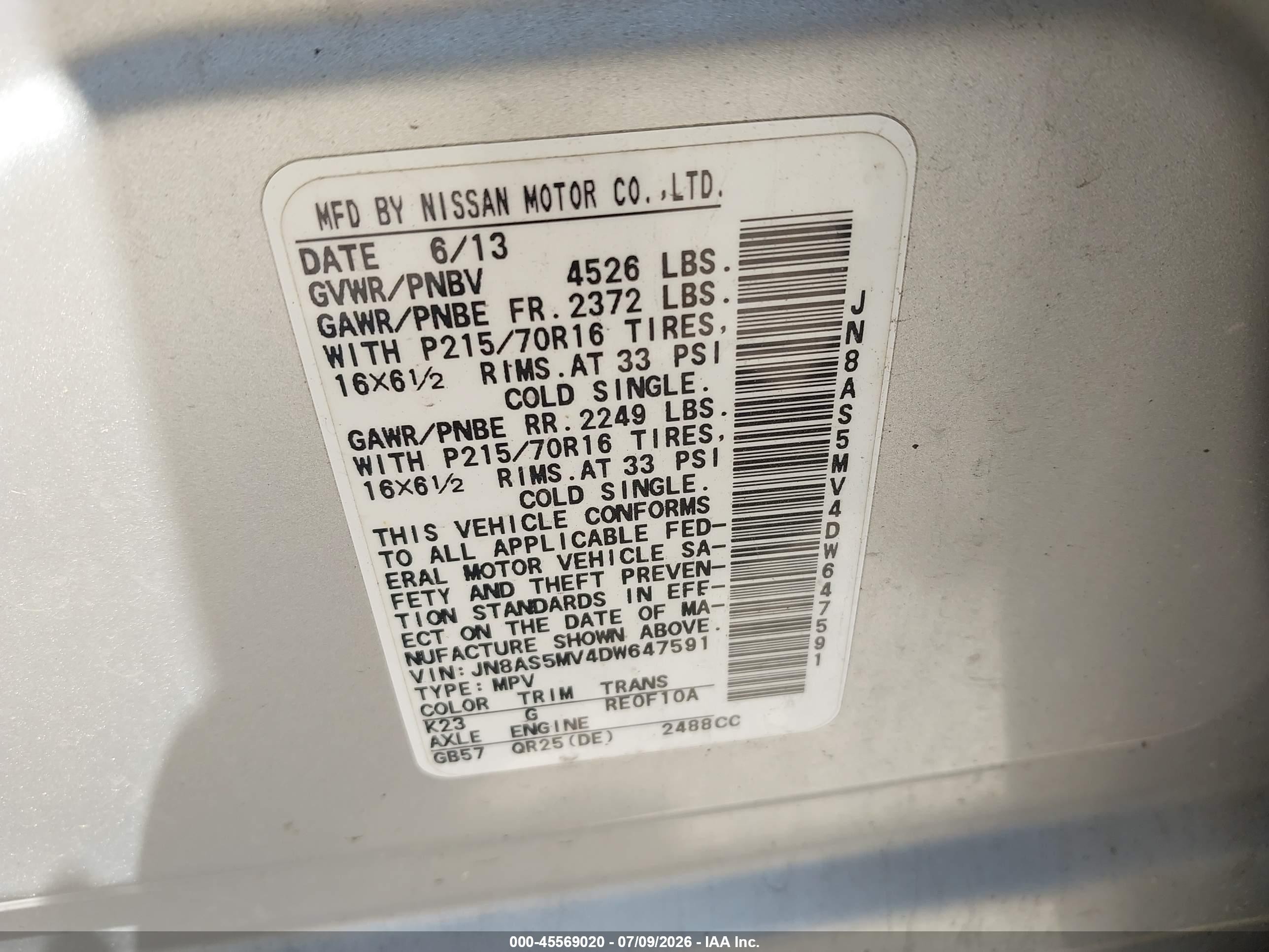 2013 Nissan Rogue S Серебряный vin: JN8AS5MV4DW647591