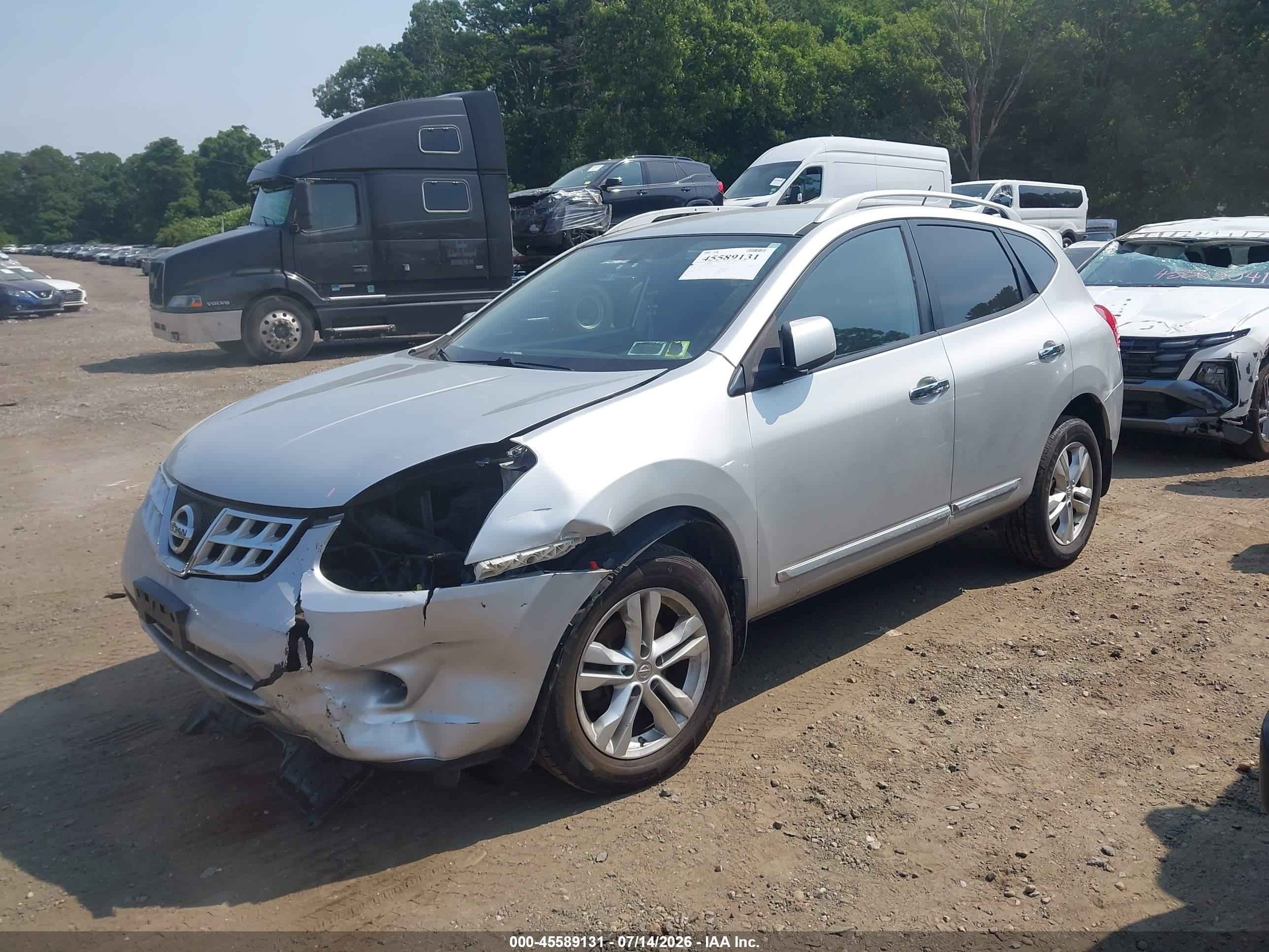2013 Nissan Rogue Sv Silver vin: JN8AS5MV4DW649311