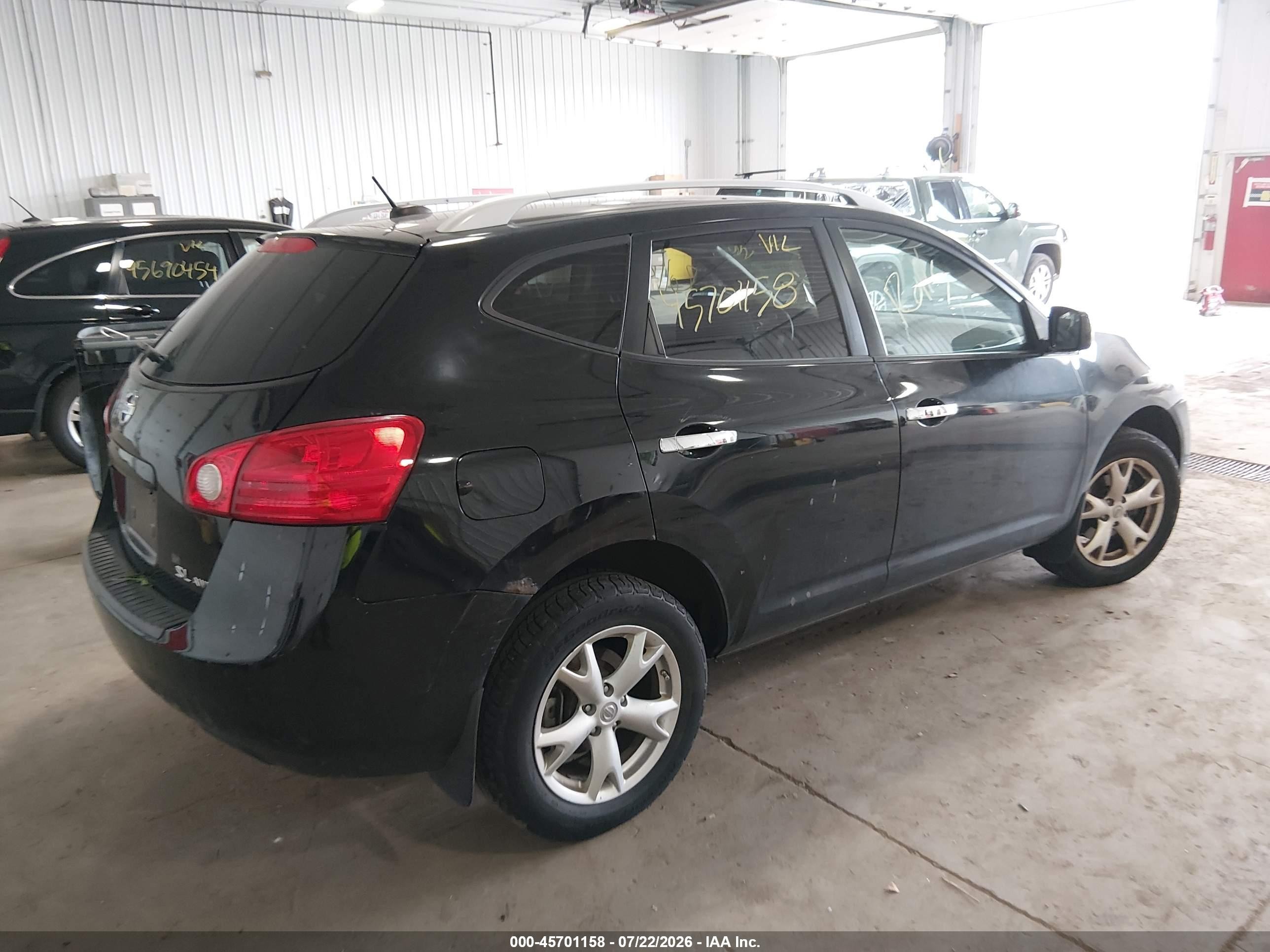 2010 Nissan Rogue Sl Black vin: JN8AS5MV5AW110742