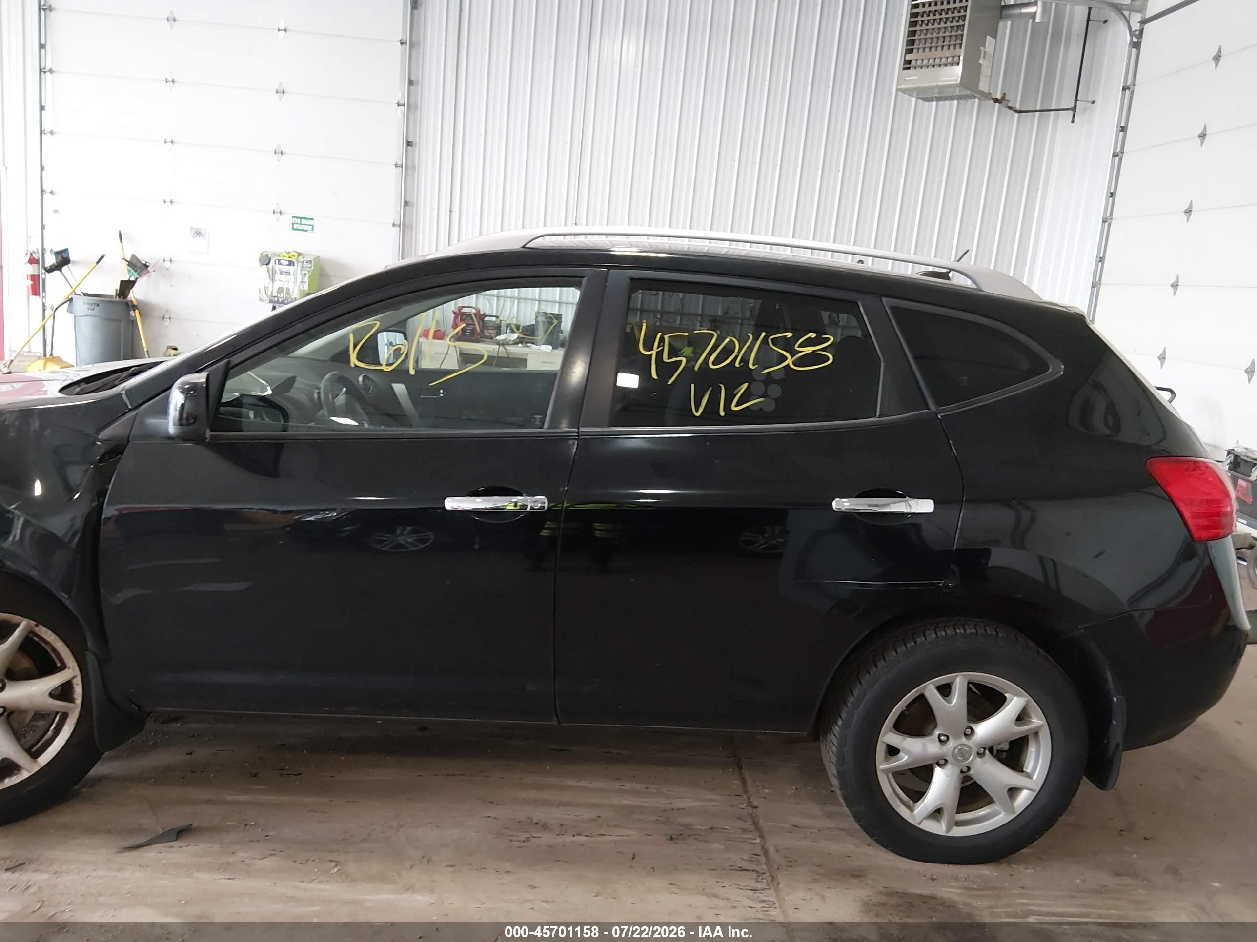 2010 Nissan Rogue Sl Black vin: JN8AS5MV5AW110742