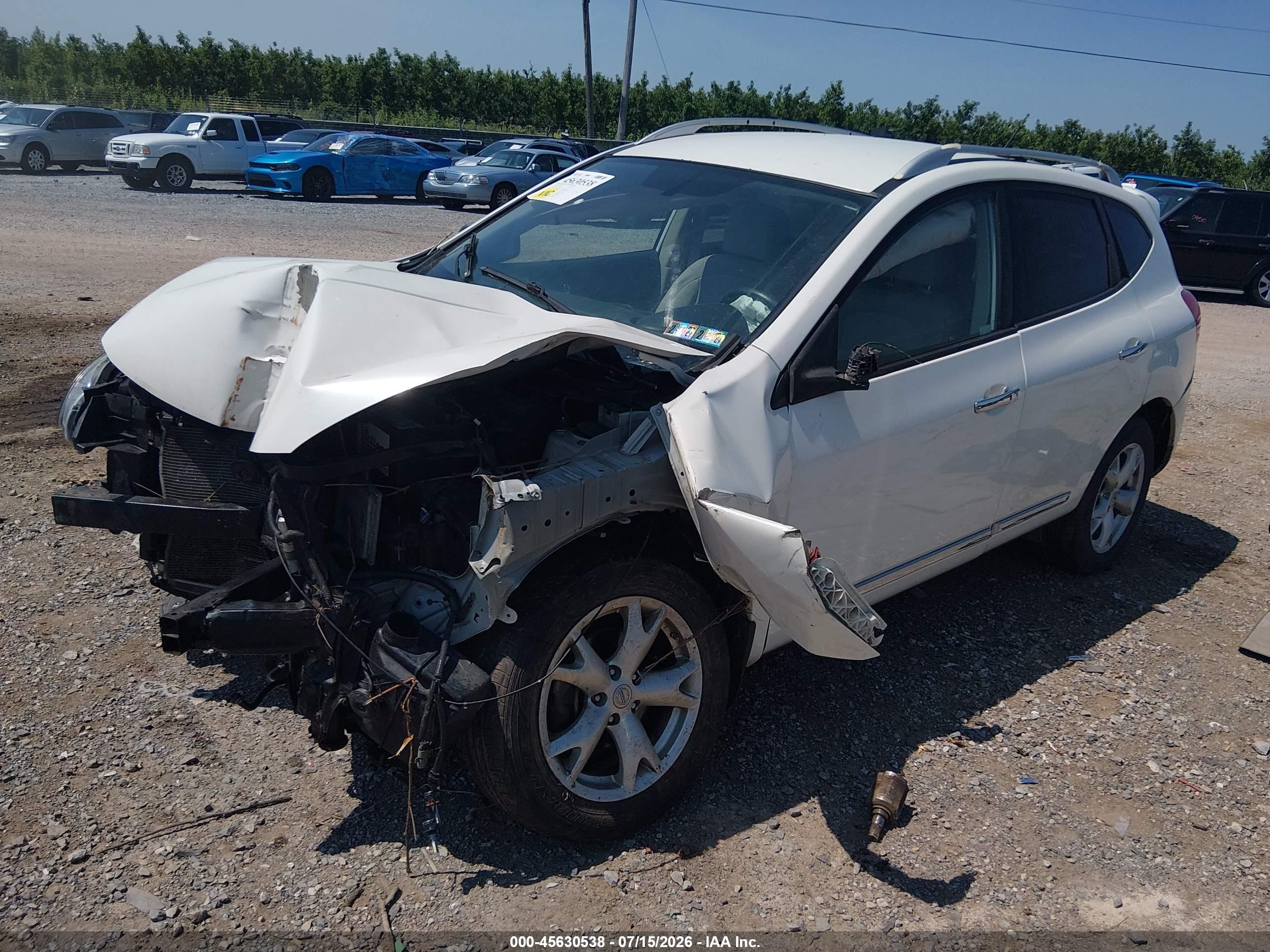 2011 Nissan Rogue Sv White vin: JN8AS5MV5BW297451