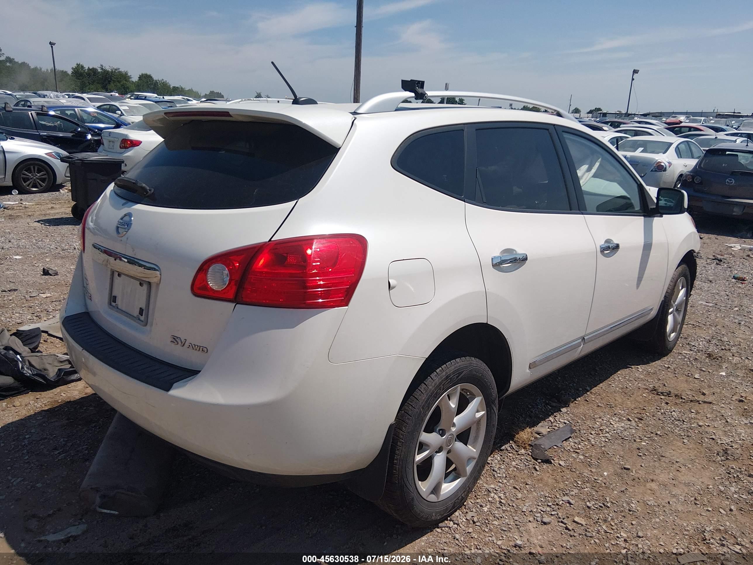 2011 Nissan Rogue Sv White vin: JN8AS5MV5BW297451