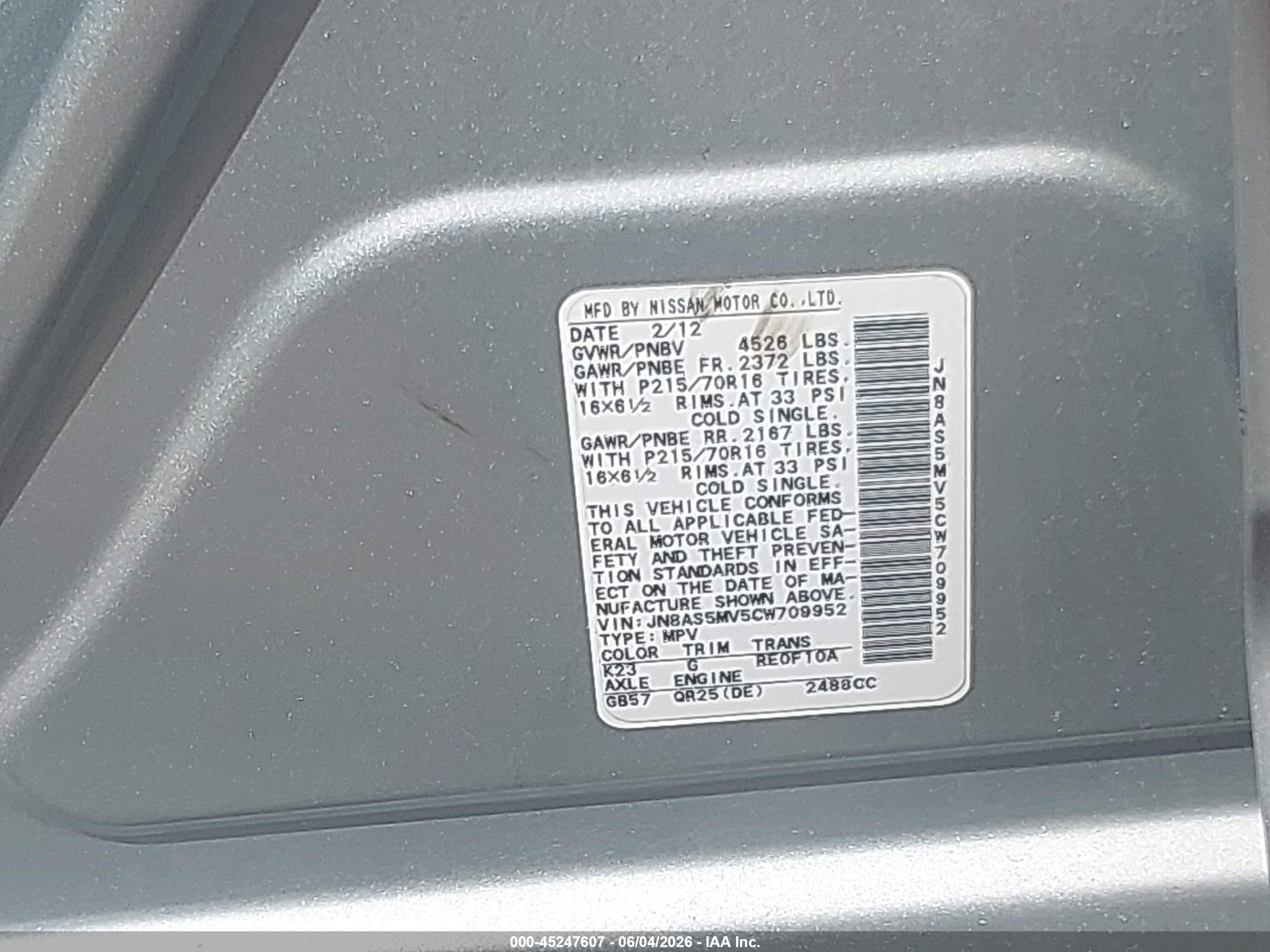 2012 Nissan Rogue S Silver vin: JN8AS5MV5CW709952