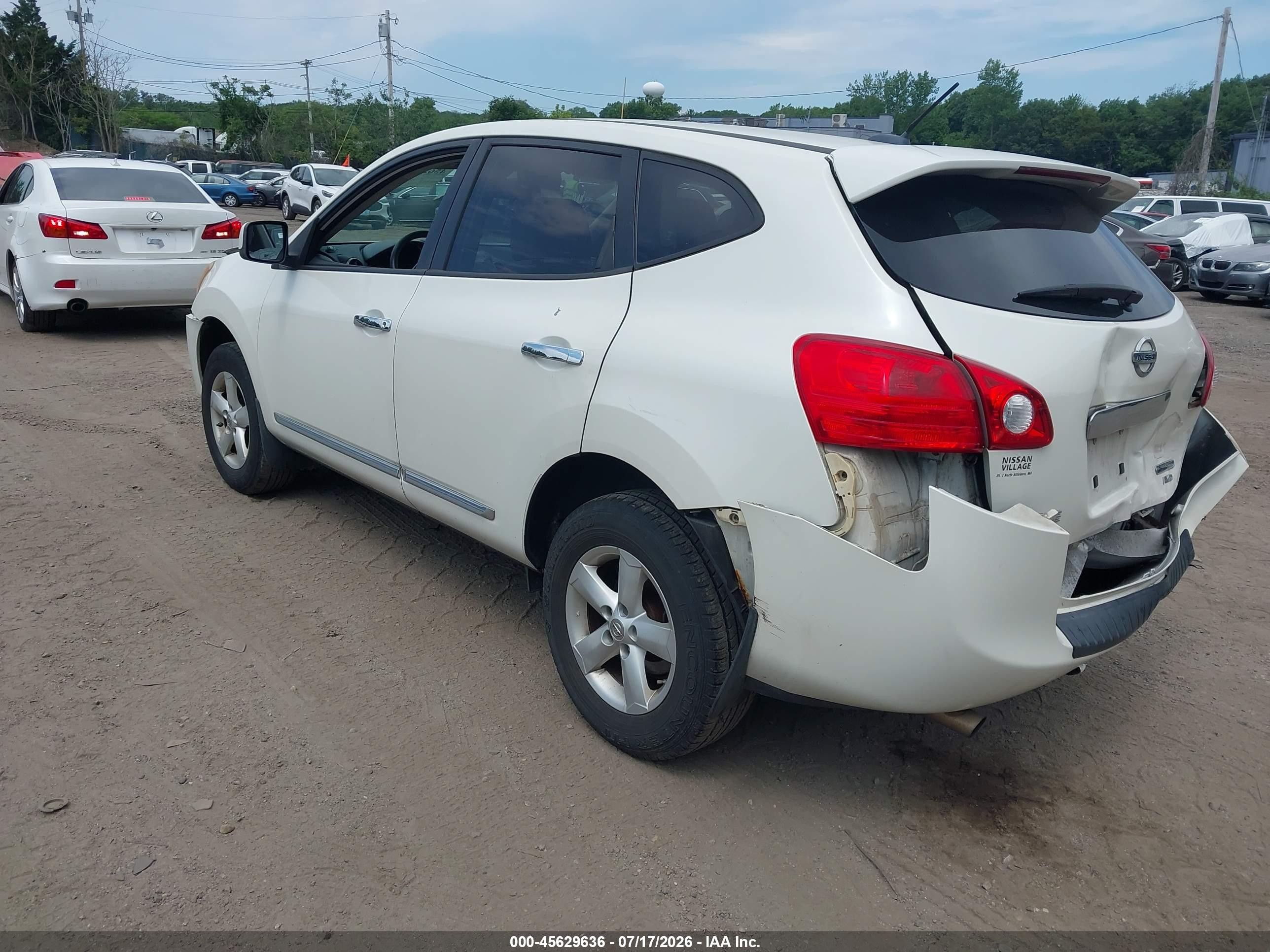 2013 Nissan Rogue S White vin: JN8AS5MV5DW101141
