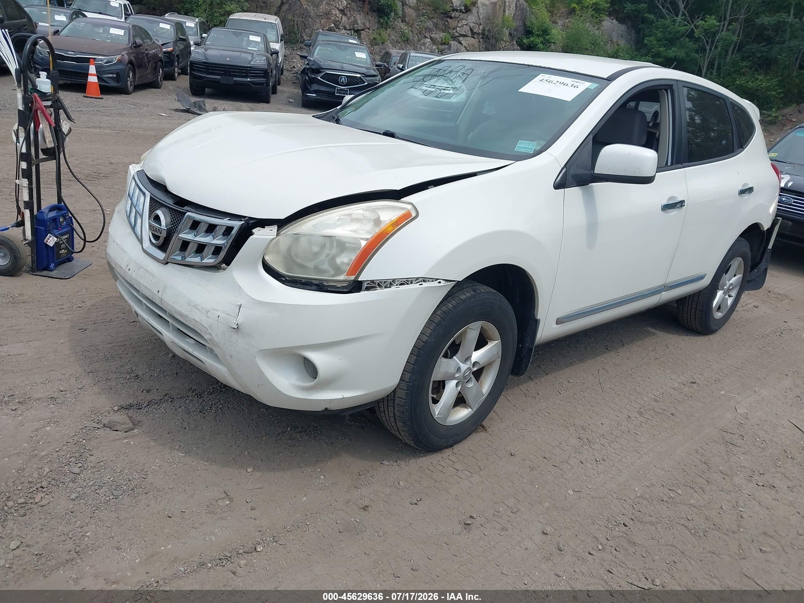 2013 Nissan Rogue S White vin: JN8AS5MV5DW101141