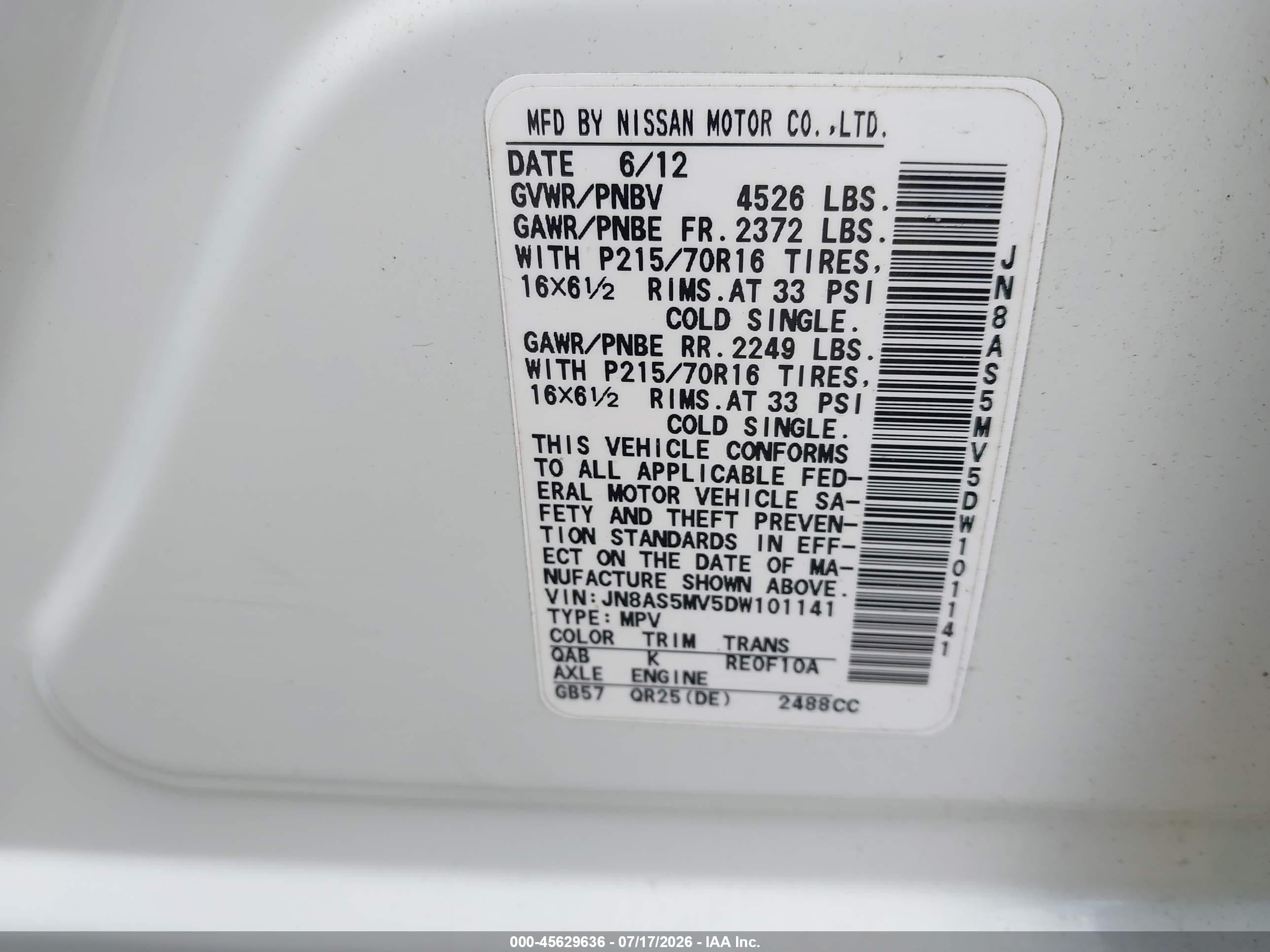 2013 Nissan Rogue S White vin: JN8AS5MV5DW101141