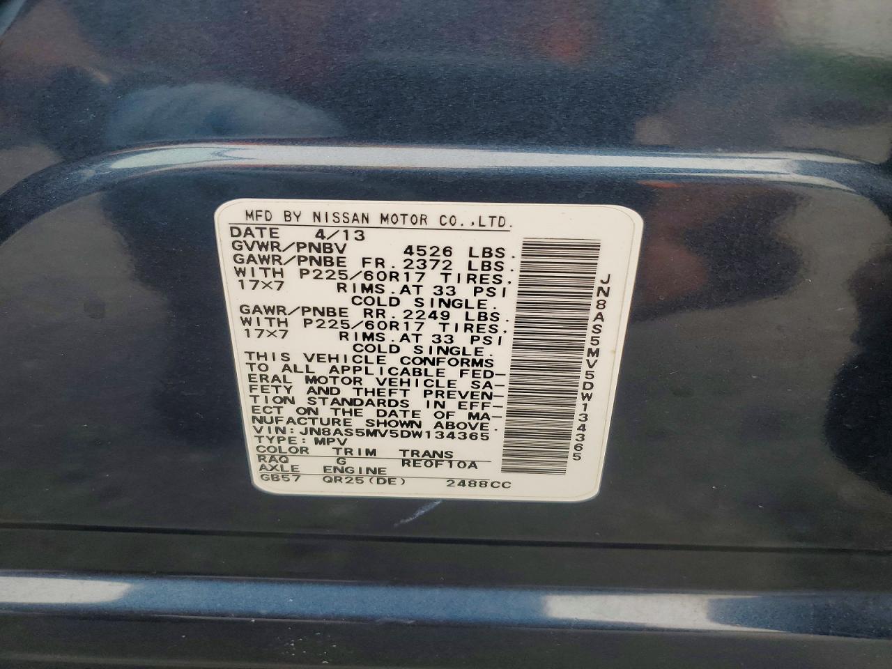 2013 Nissan Rogue S Blue vin: JN8AS5MV5DW134365