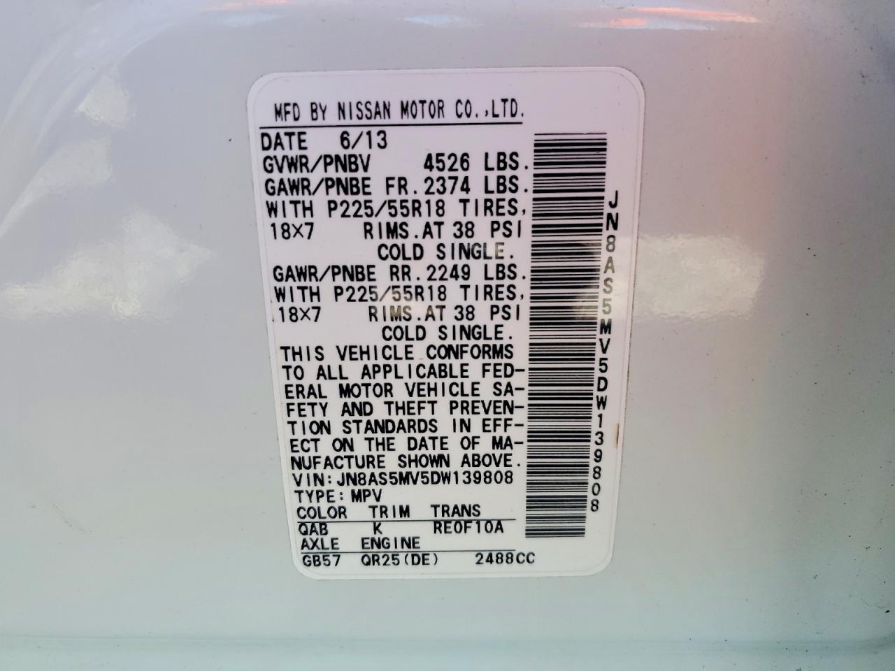 2013 Nissan Rogue S White vin: JN8AS5MV5DW139808