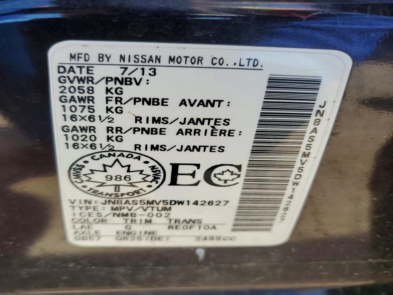 2013 Nissan Rogue S Purple vin: JN8AS5MV5DW142627
