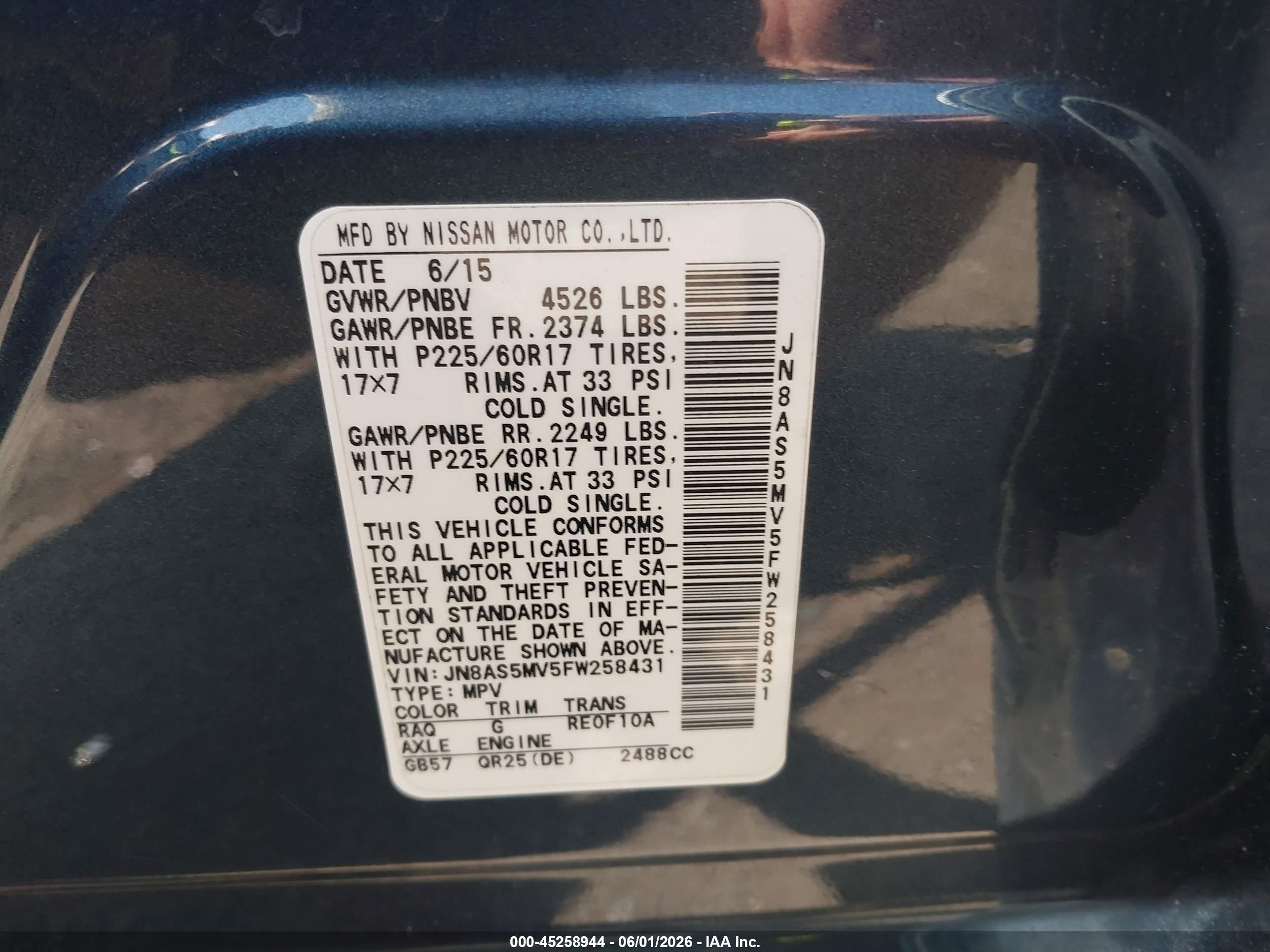 2015 Nissan Rogue Select S Gray vin: JN8AS5MV5FW258431