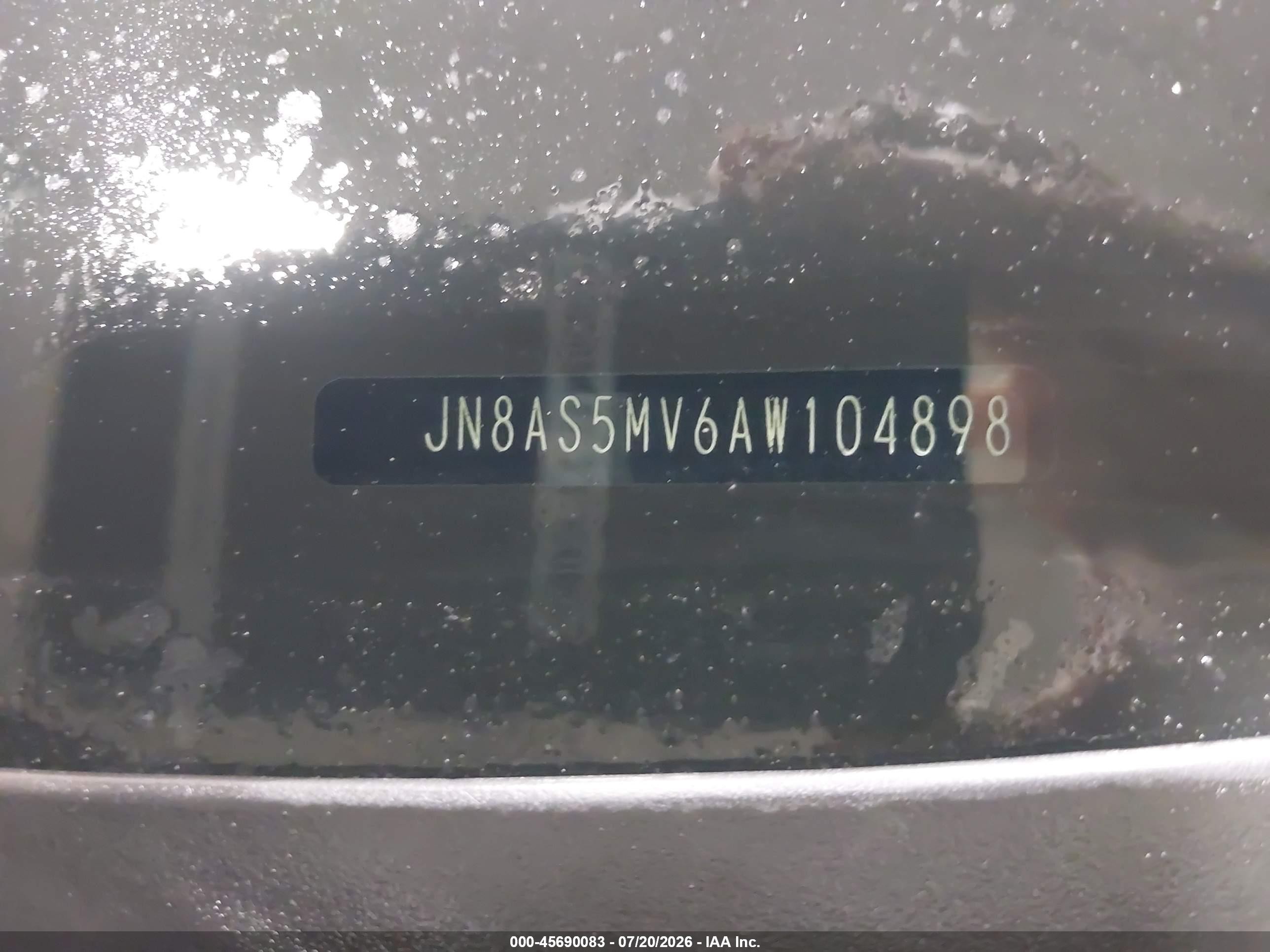 2010 Nissan Rogue Sl White vin: JN8AS5MV6AW104898