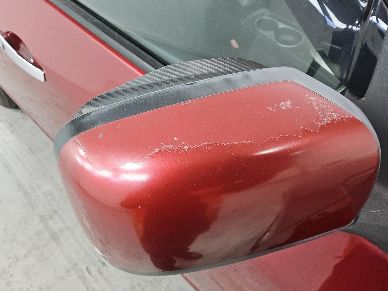 2010 Nissan Rogue S Red vin: JN8AS5MV6AW106831 Damage: Rf Mirror Cover, Peeling, > 12 Inches