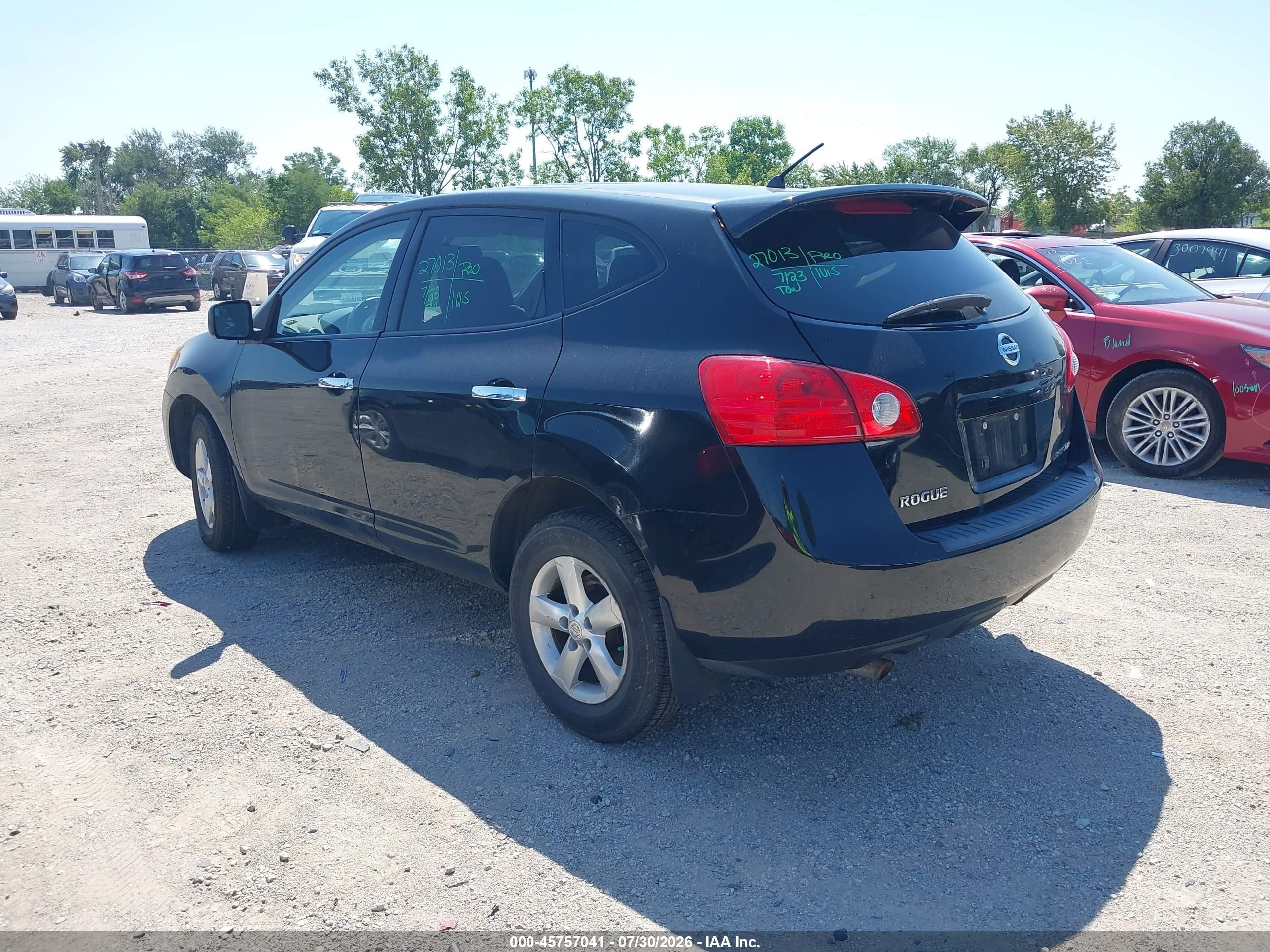2010 Nissan Rogue S Black vin: JN8AS5MV6AW131504