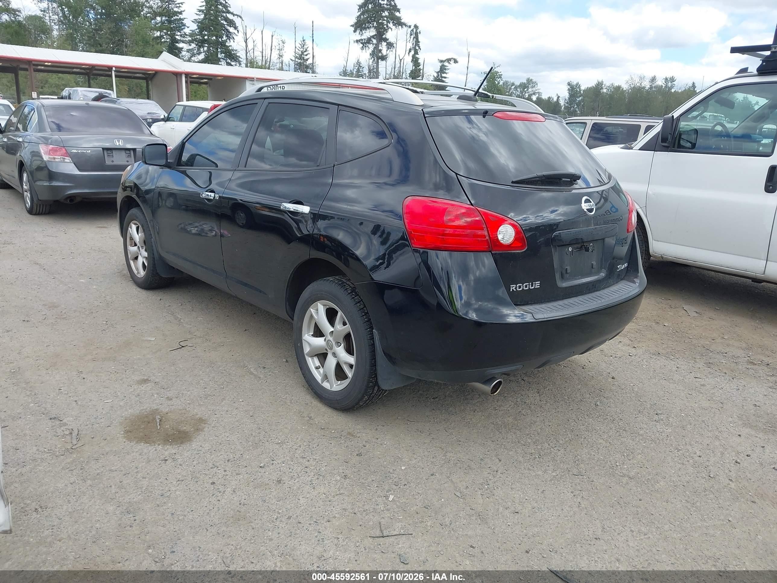 2010 Nissan Rogue Sl Black vin: JN8AS5MV6AW601031