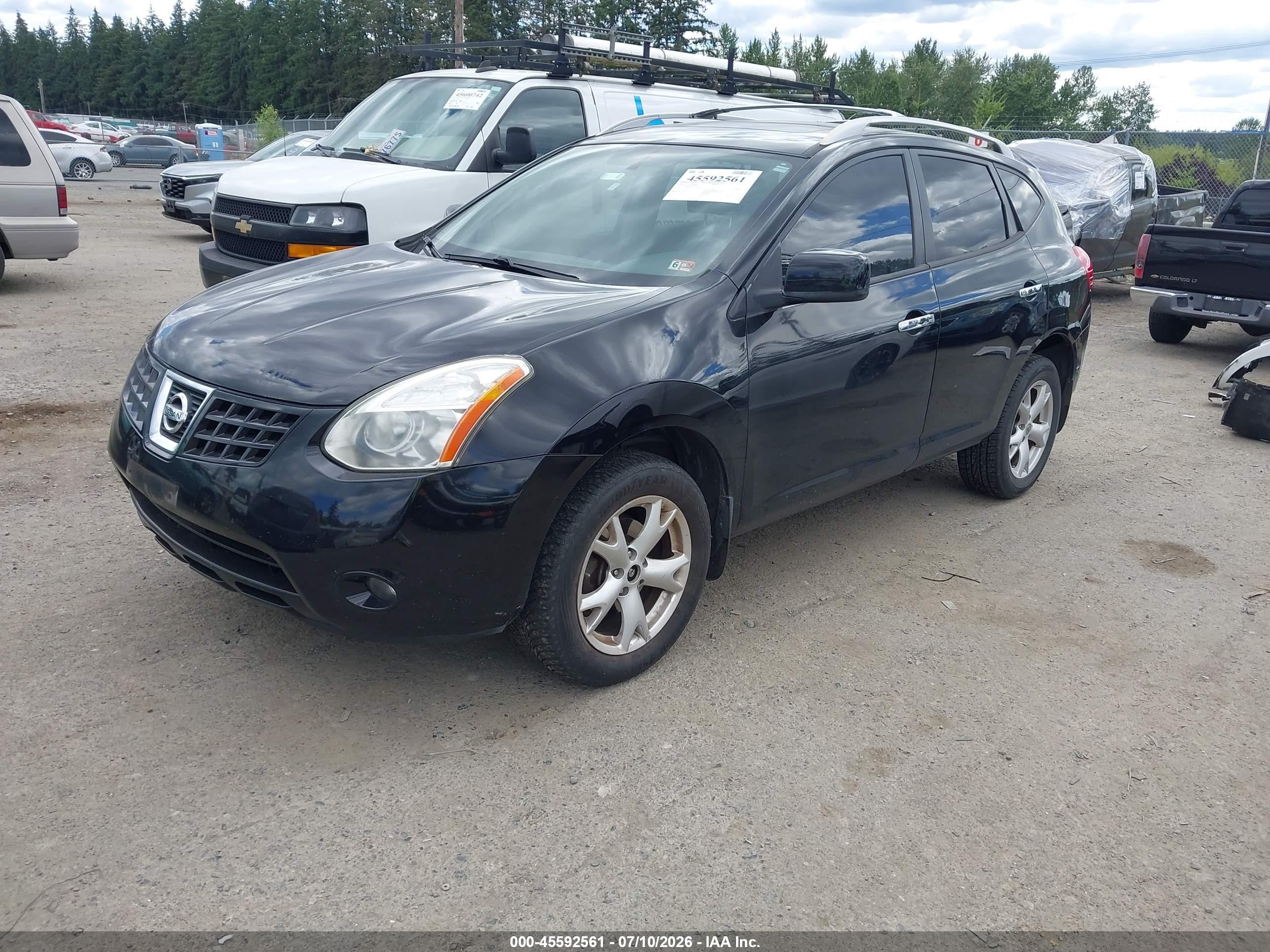 2010 Nissan Rogue Sl Black vin: JN8AS5MV6AW601031