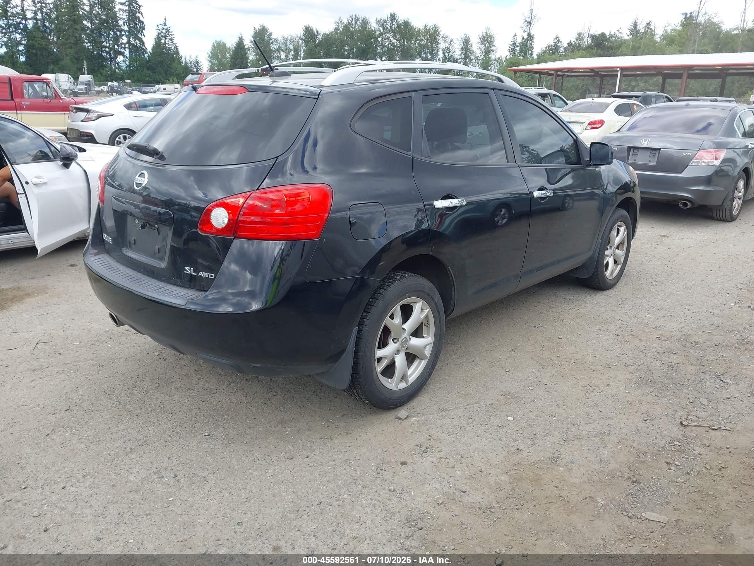 2010 Nissan Rogue Sl Black vin: JN8AS5MV6AW601031
