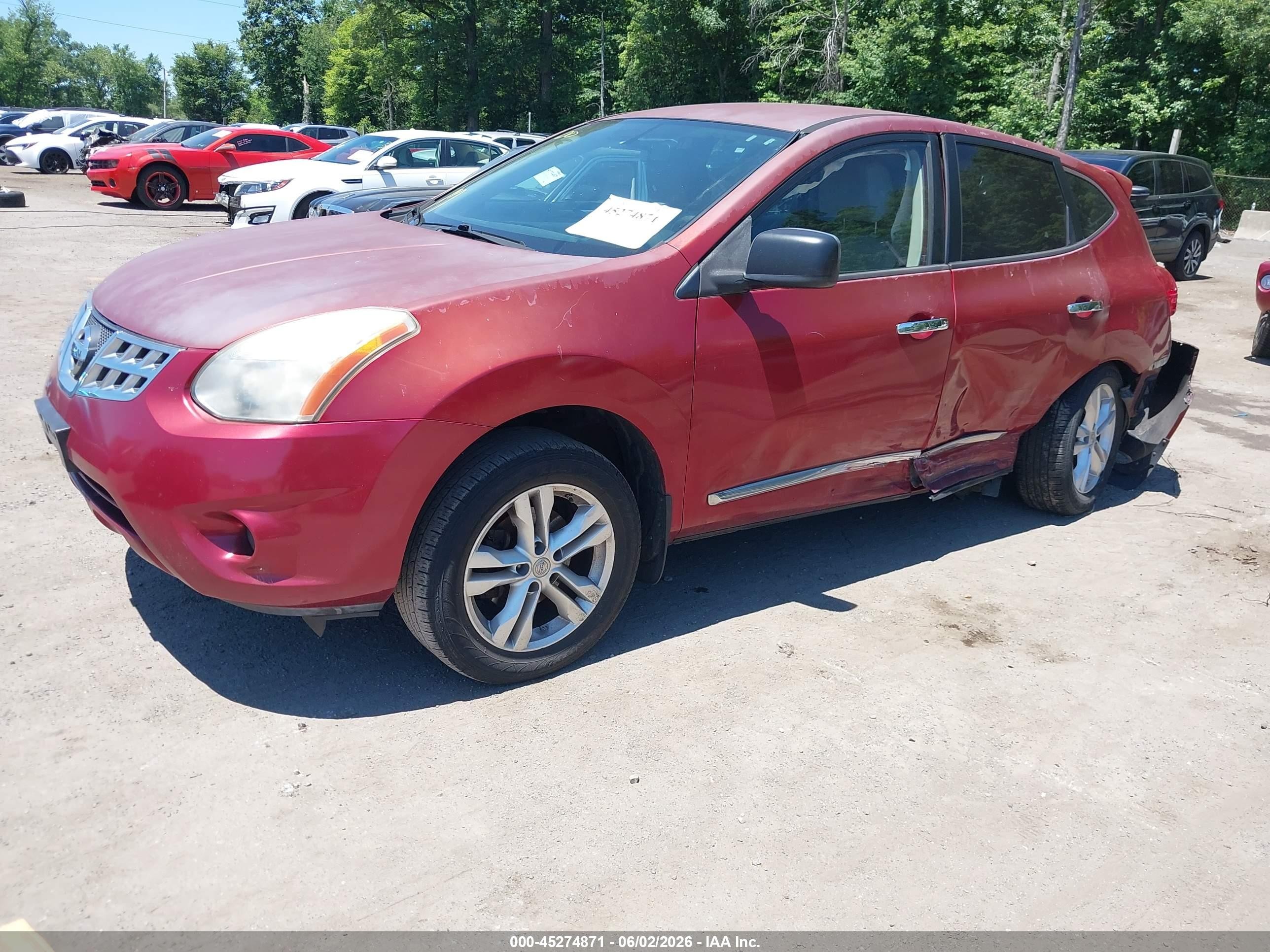2011 Nissan Rogue S Red vin: JN8AS5MV6BW298592