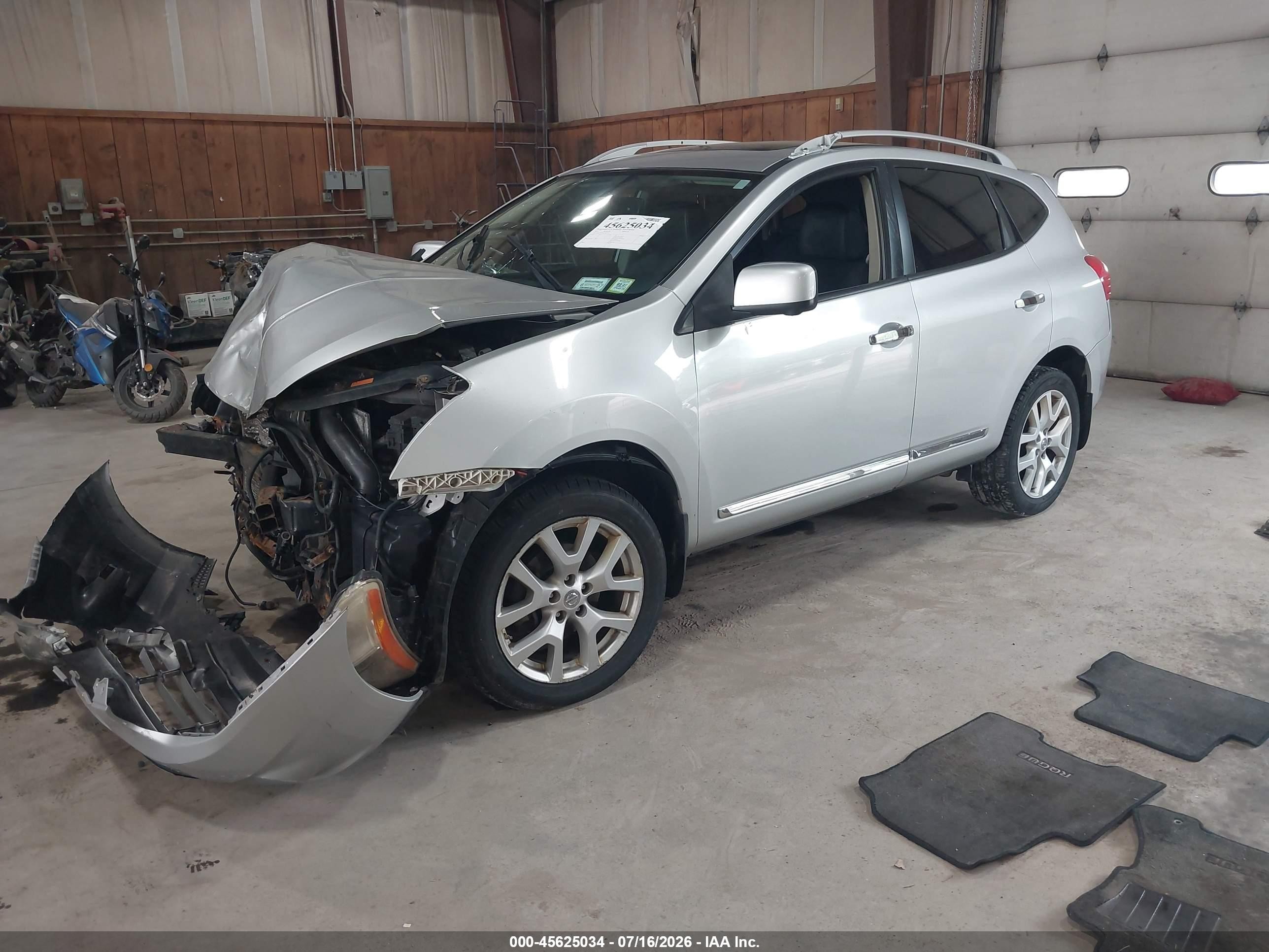 2012 Nissan Rogue Sv W/sl Pkg Silver vin: JN8AS5MV6CW372742