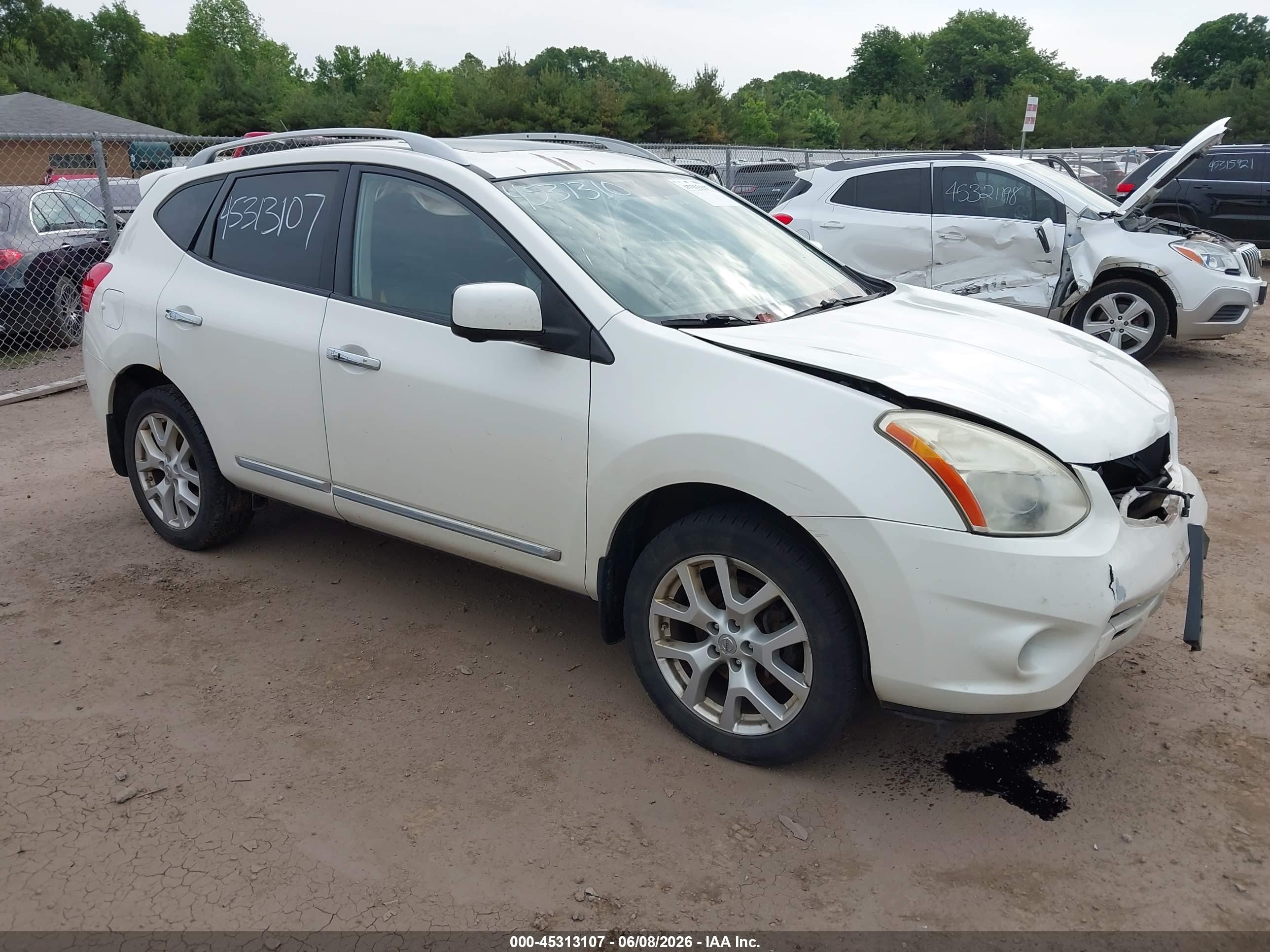 2012 Nissan Rogue Sv W/sl Pkg White vin: JN8AS5MV6CW380310