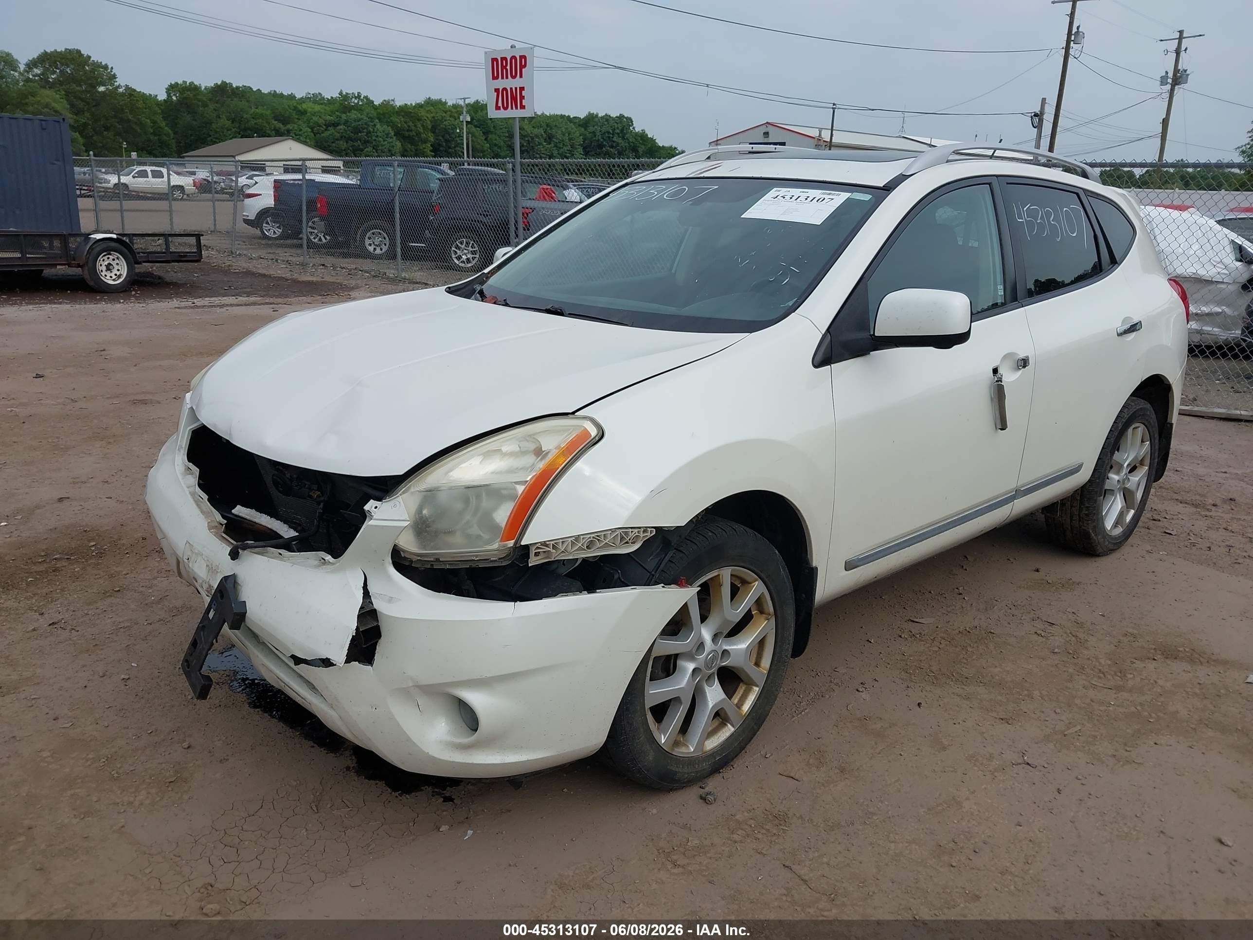 2012 Nissan Rogue Sv W/sl Pkg White vin: JN8AS5MV6CW380310