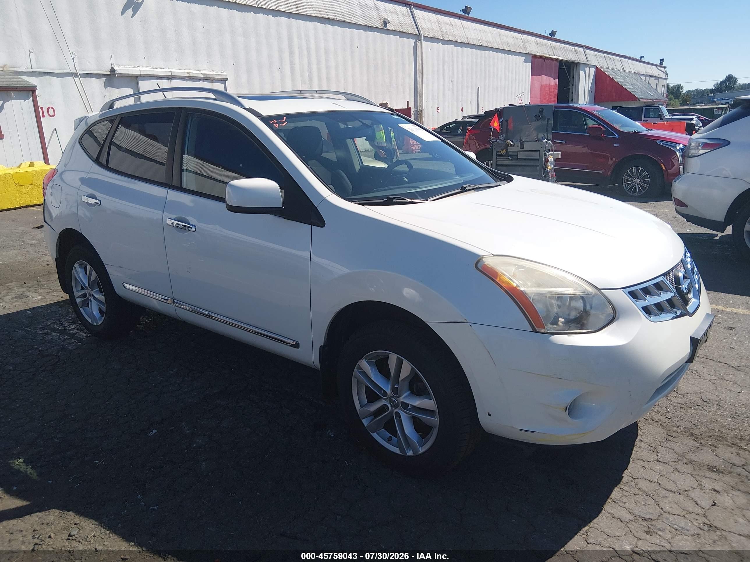 2012 Nissan Rogue Sv White vin: JN8AS5MV6CW399715