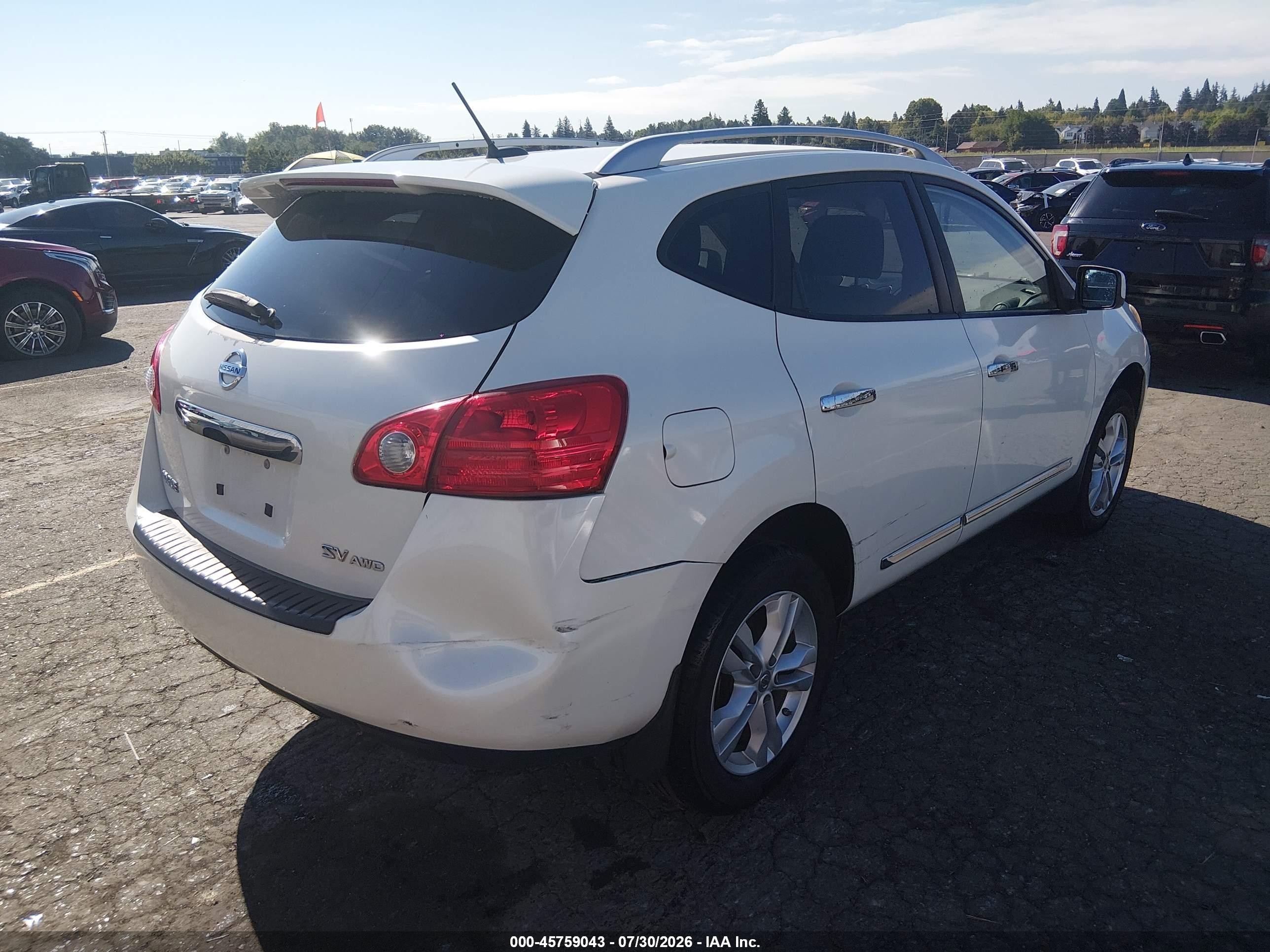 2012 Nissan Rogue Sv White vin: JN8AS5MV6CW399715