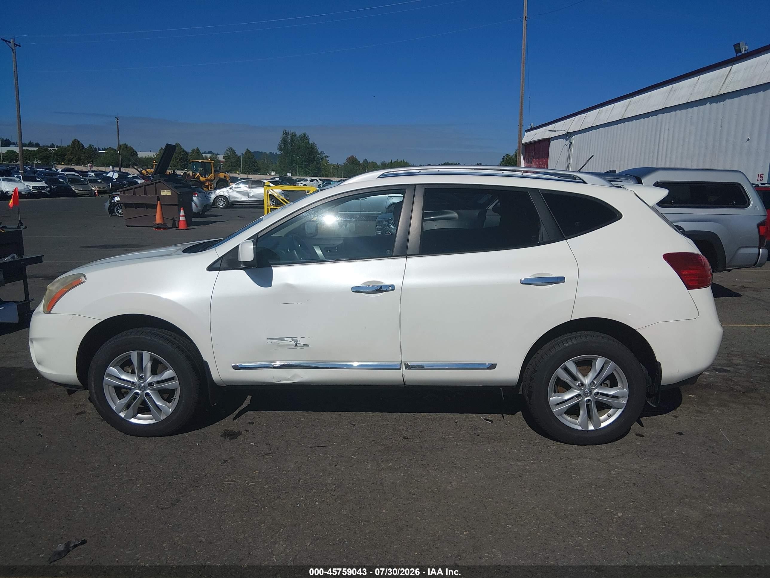 2012 Nissan Rogue Sv White vin: JN8AS5MV6CW399715