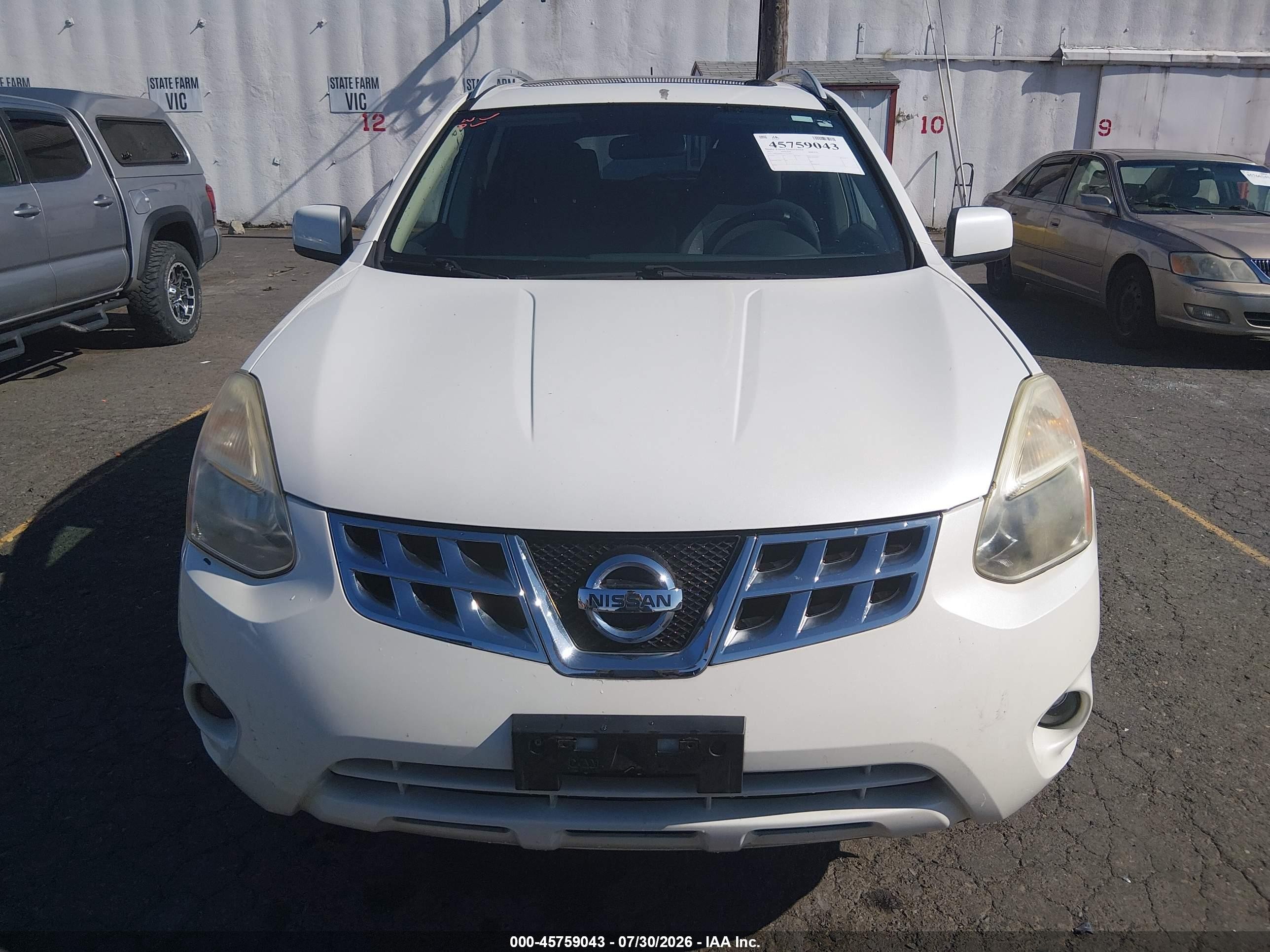 2012 Nissan Rogue Sv White vin: JN8AS5MV6CW399715